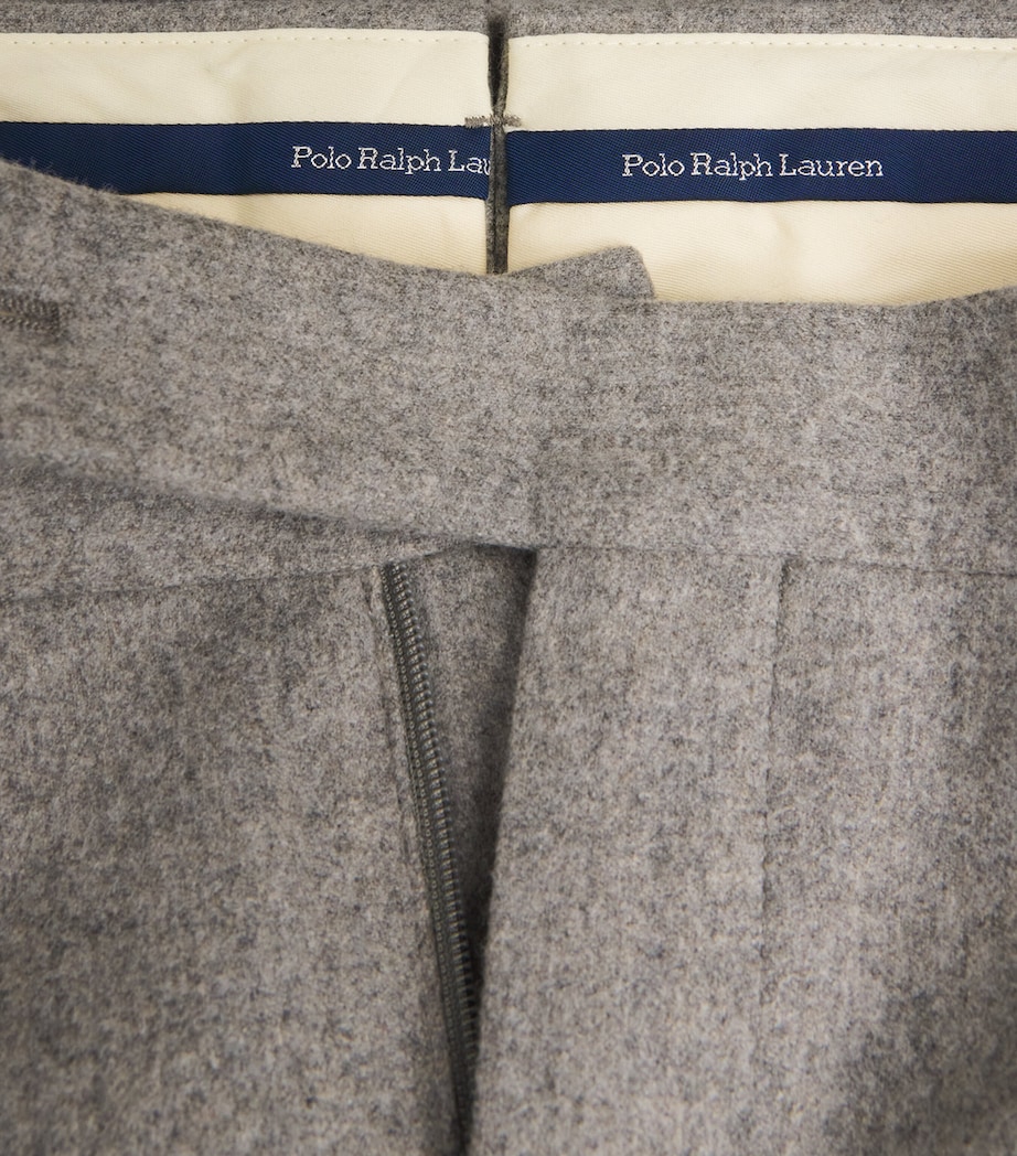 Wool Flannel Pleated Trousers GREY Image 5