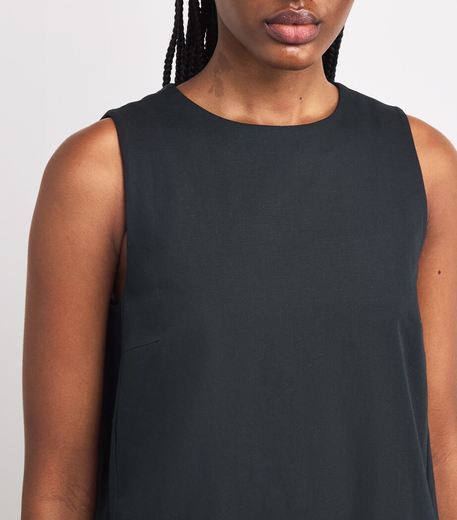 Cotton-Linen Mini Dress BLACK Image 6