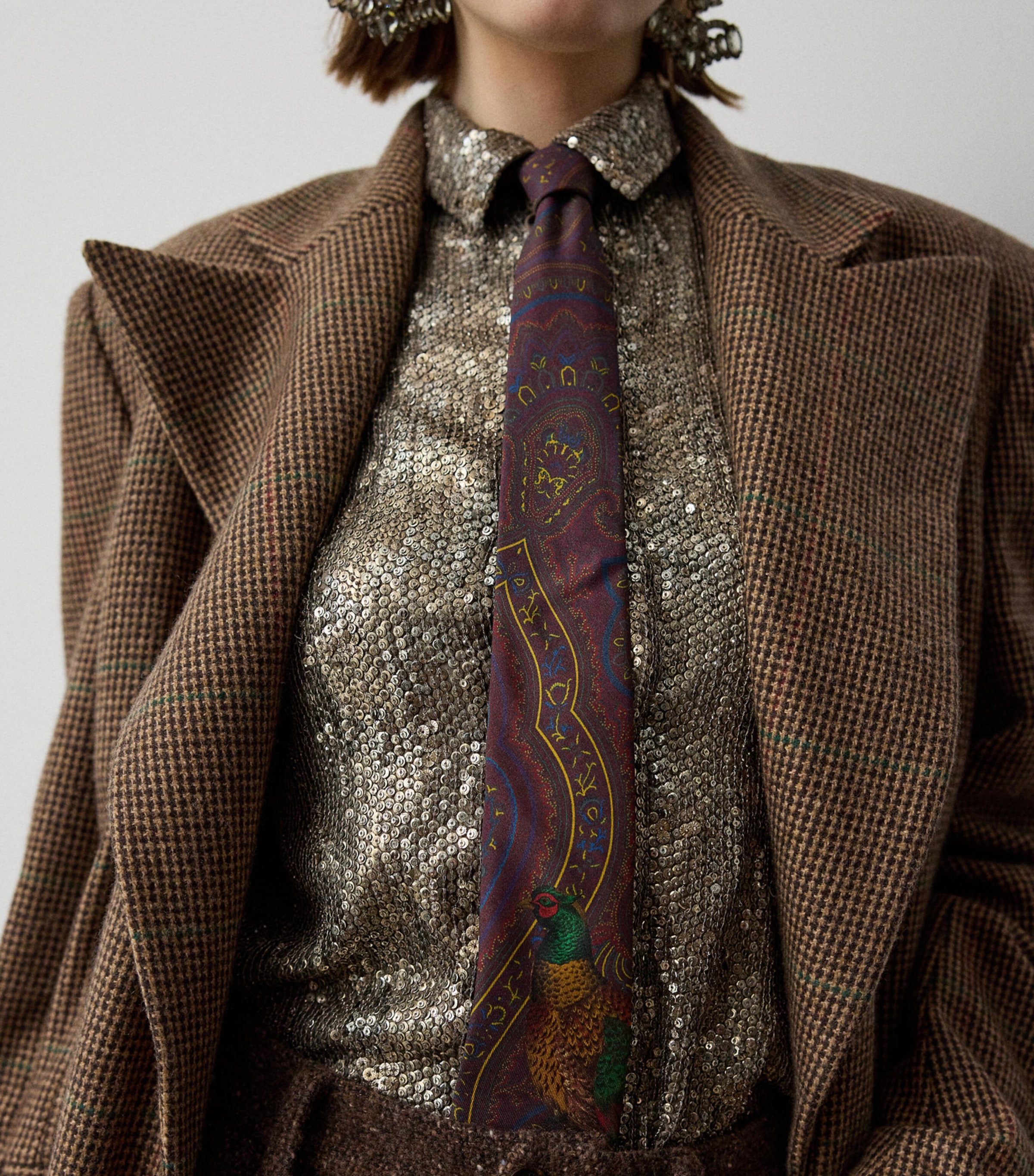 Ralph Lauren Collection Printed Silk Tie Luggage Brown Multi Image 4