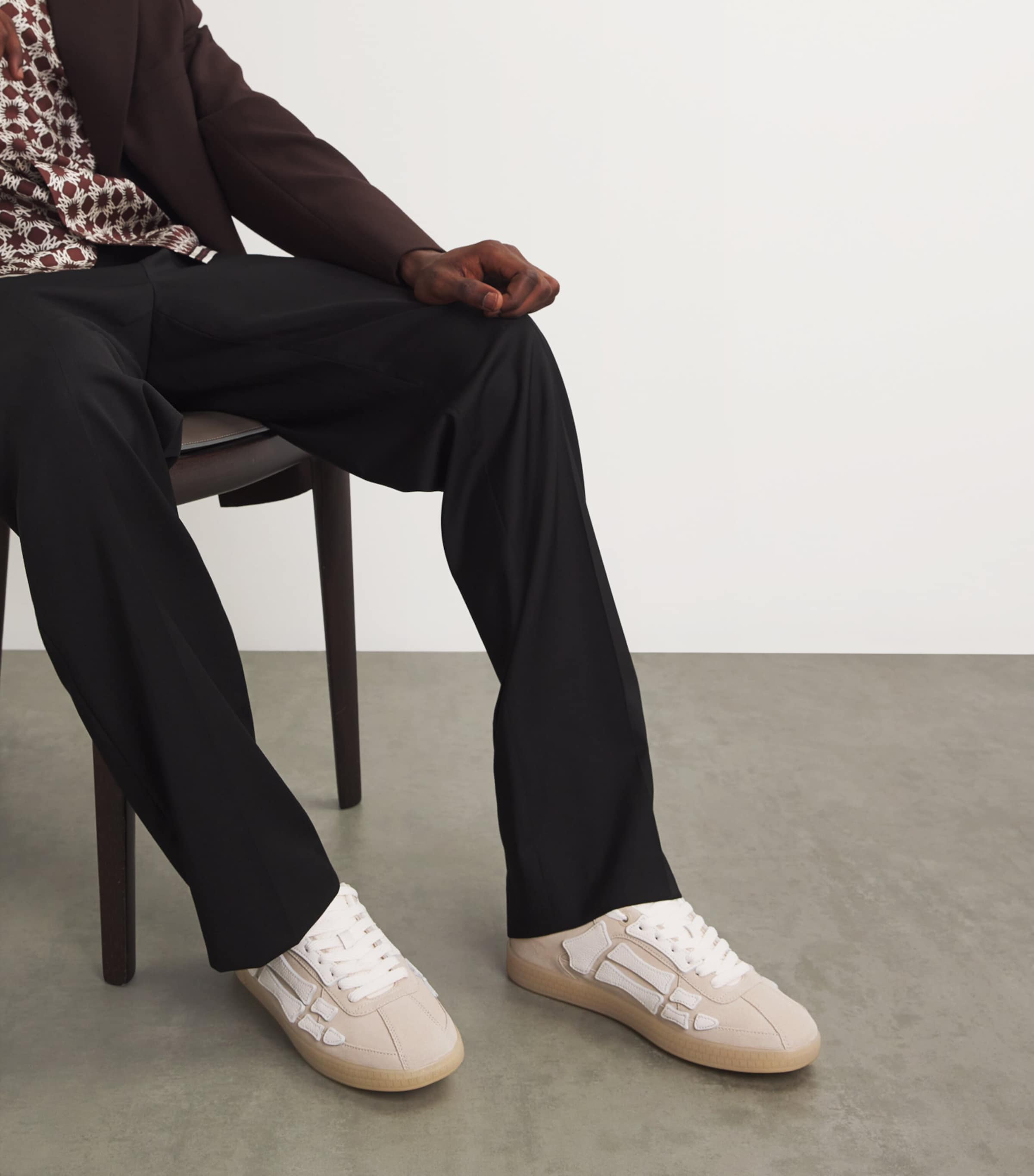AMIRI Suede Pacific Bones Low-Top Sneakers | Harrods US