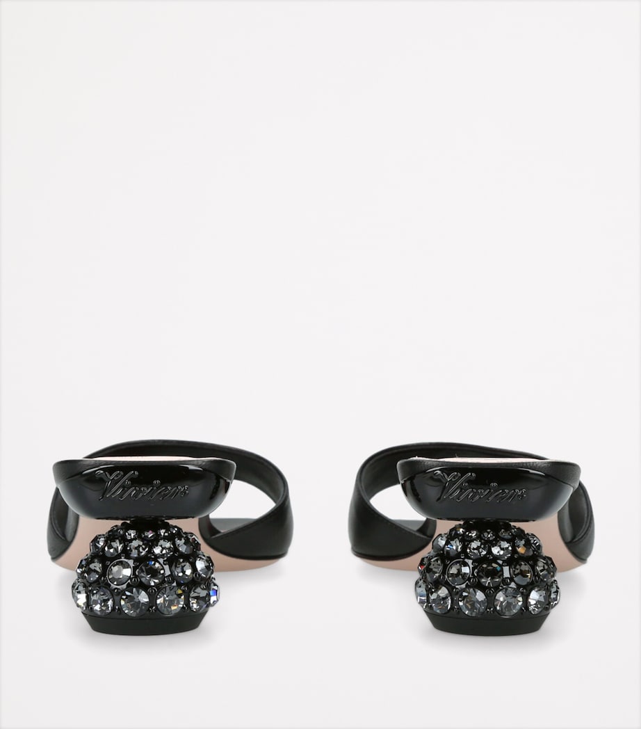 Roger Vivier Leather Crystal-Embellished Strass Mules Black Image 2
