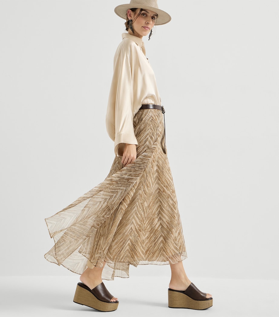 Silk Printed Maxi Skirt C001 Image 4