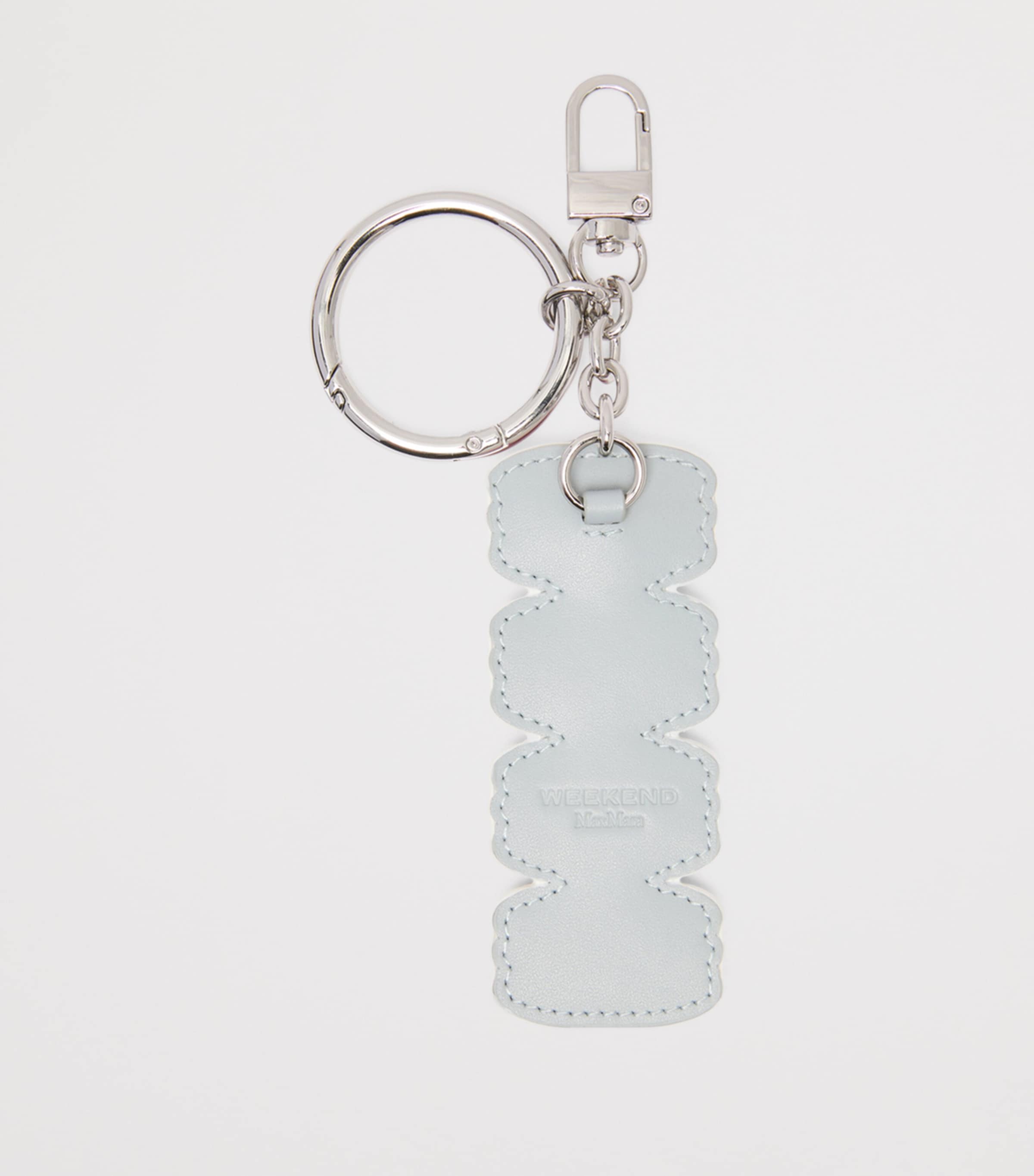 Weekend Max Mara Leather Macaron Keyring Fuchsia Image 3