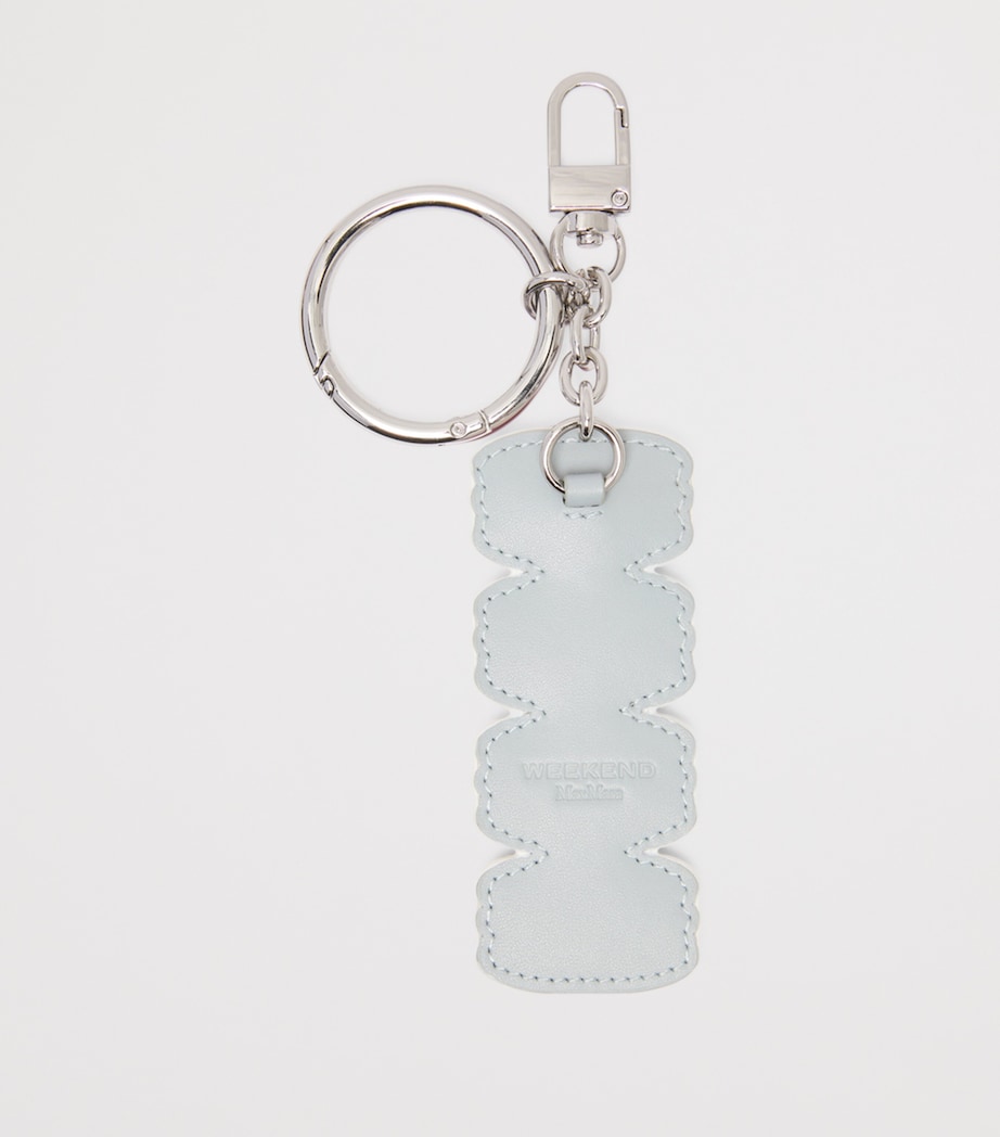 Weekend Max Mara Leather Macaron Keyring Fuchsia Image 3