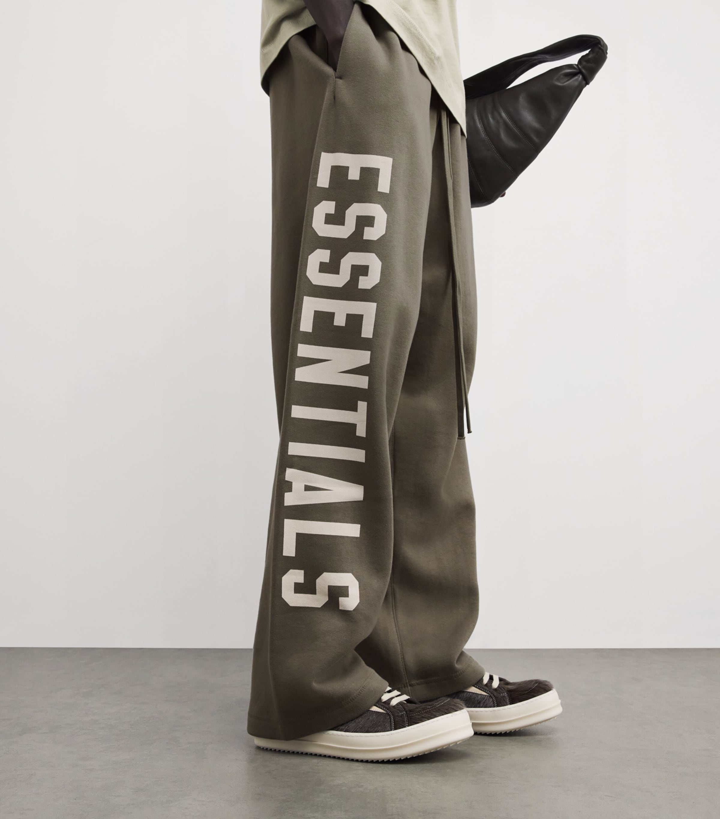 FEAR OF GOD ESSENTIALS Green Cotton-Blend Wide-Leg Sweatpants