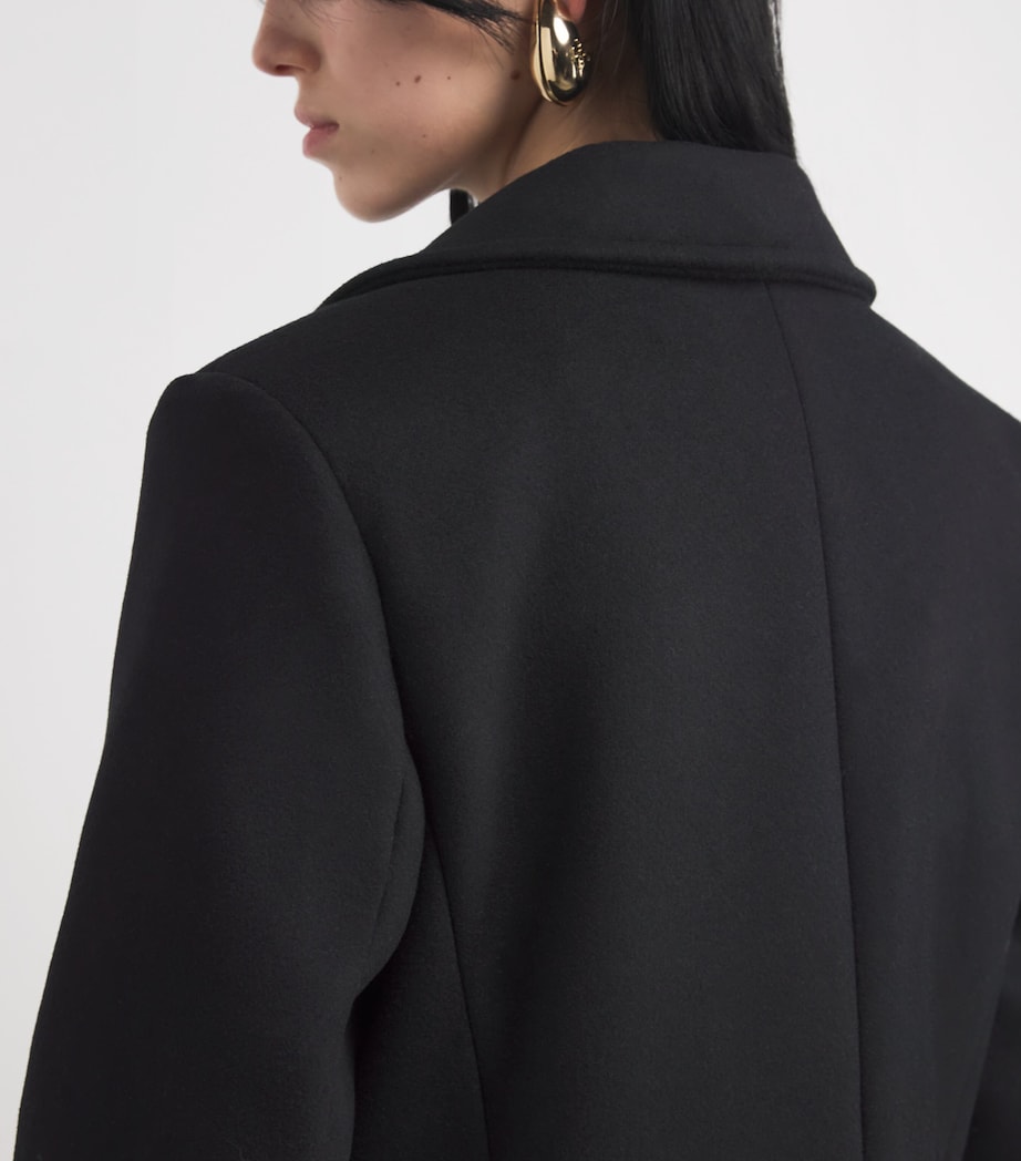 Wool-Blend Longline Coat BLACK Image 6
