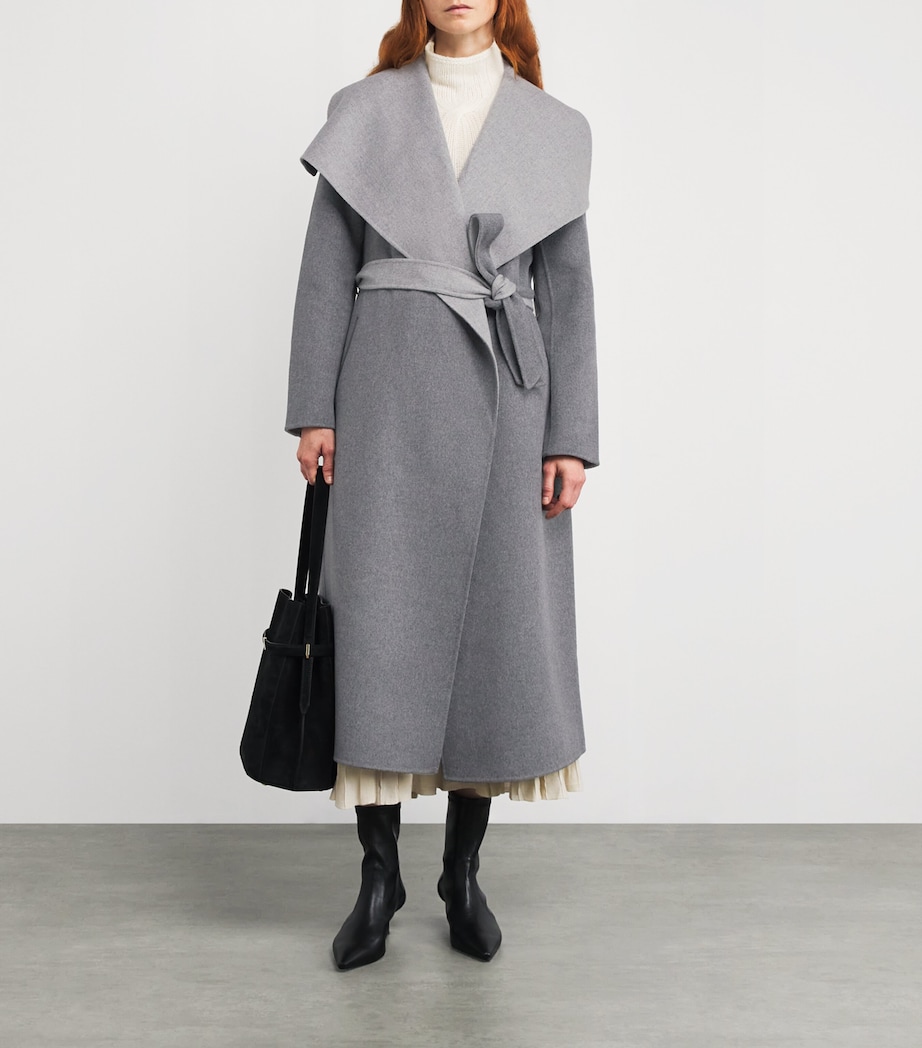 Wool Mai-CN Wrap Coat CARBON MIX-LIGHTGREY Image 2