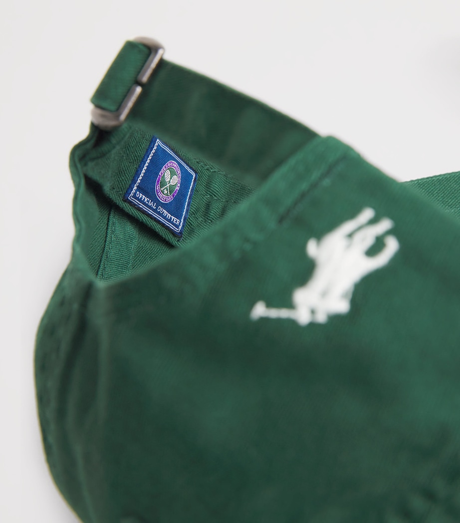 x Wimbledon Cotton Embroidered Baseball Cap VINTAGE PINE Image 4