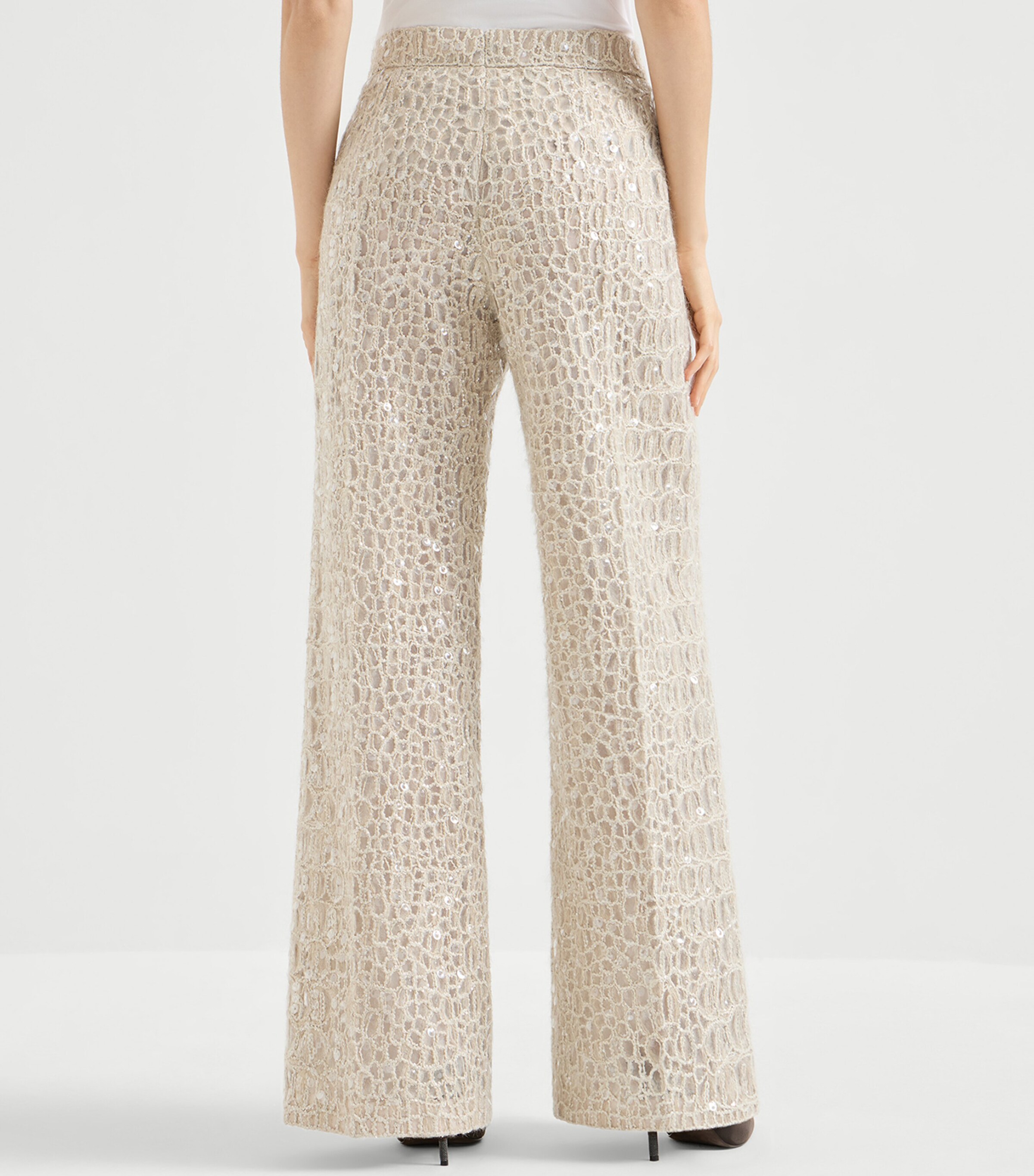 Sequin-Detail Wide-Leg Trousers CRI71 Image 5