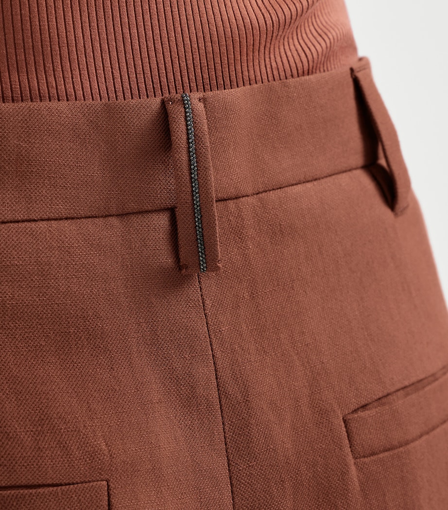 Brunello Cucinelli Womens Twill Pleated Shorts Image 6