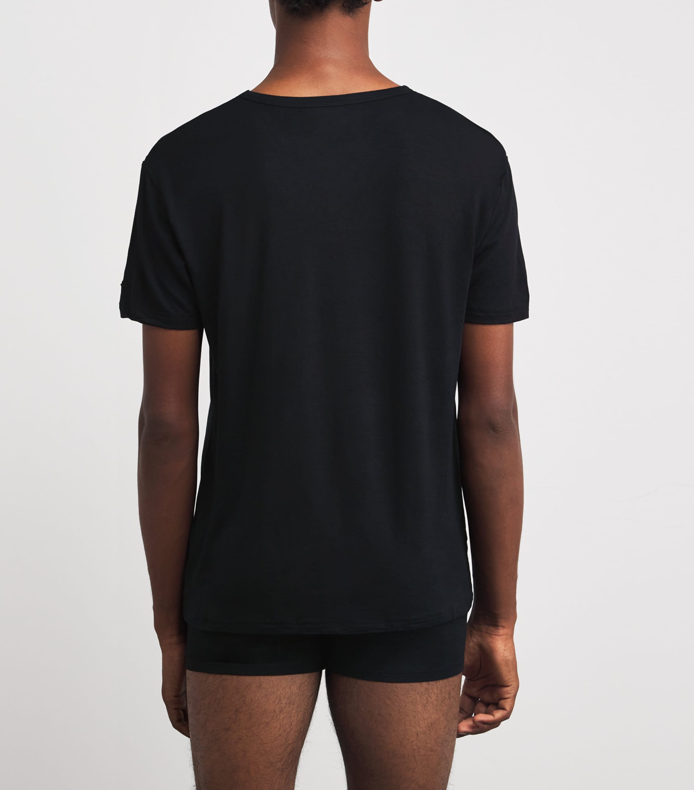 Modal-Blend Crew-Neck T-Shirt (Pack of 3) BLACK Image 3