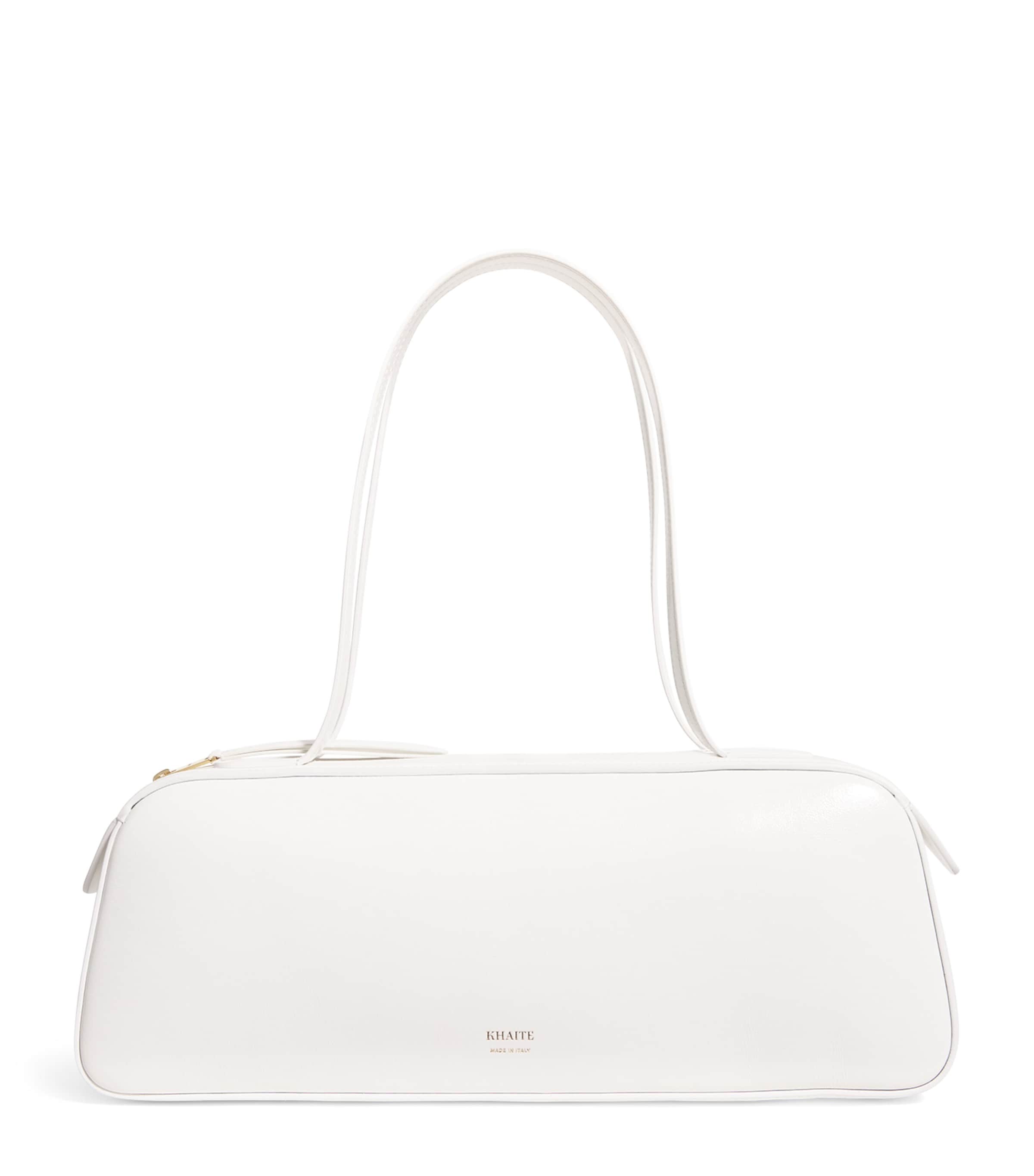 Khaite Leather Simona Shoulder Bag Optic White Image 1
