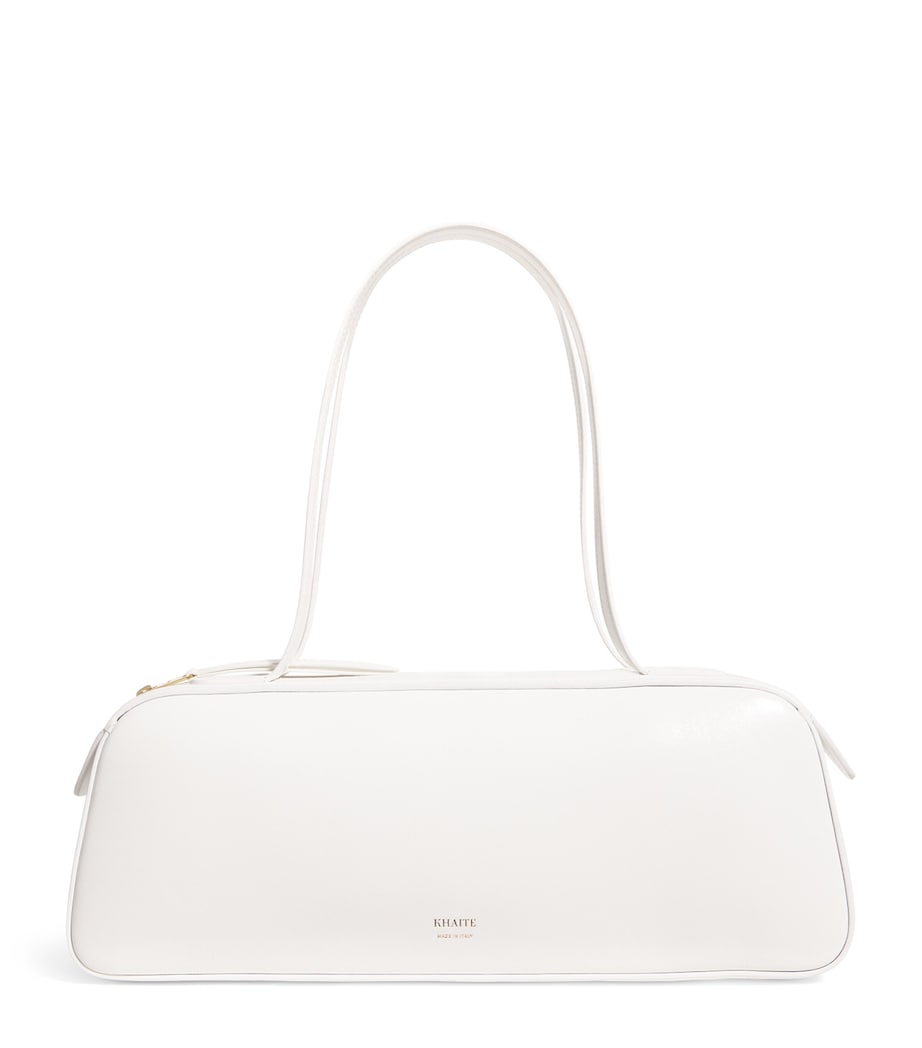 Khaite Leather Simona Shoulder Bag Optic White Image 1