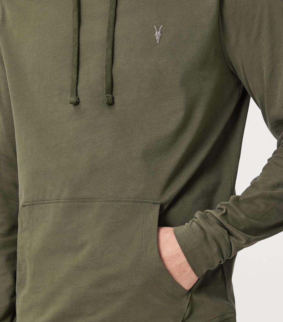 AllSaints Mens Brace Over-The-Head Hoodie Wild Green Image 5