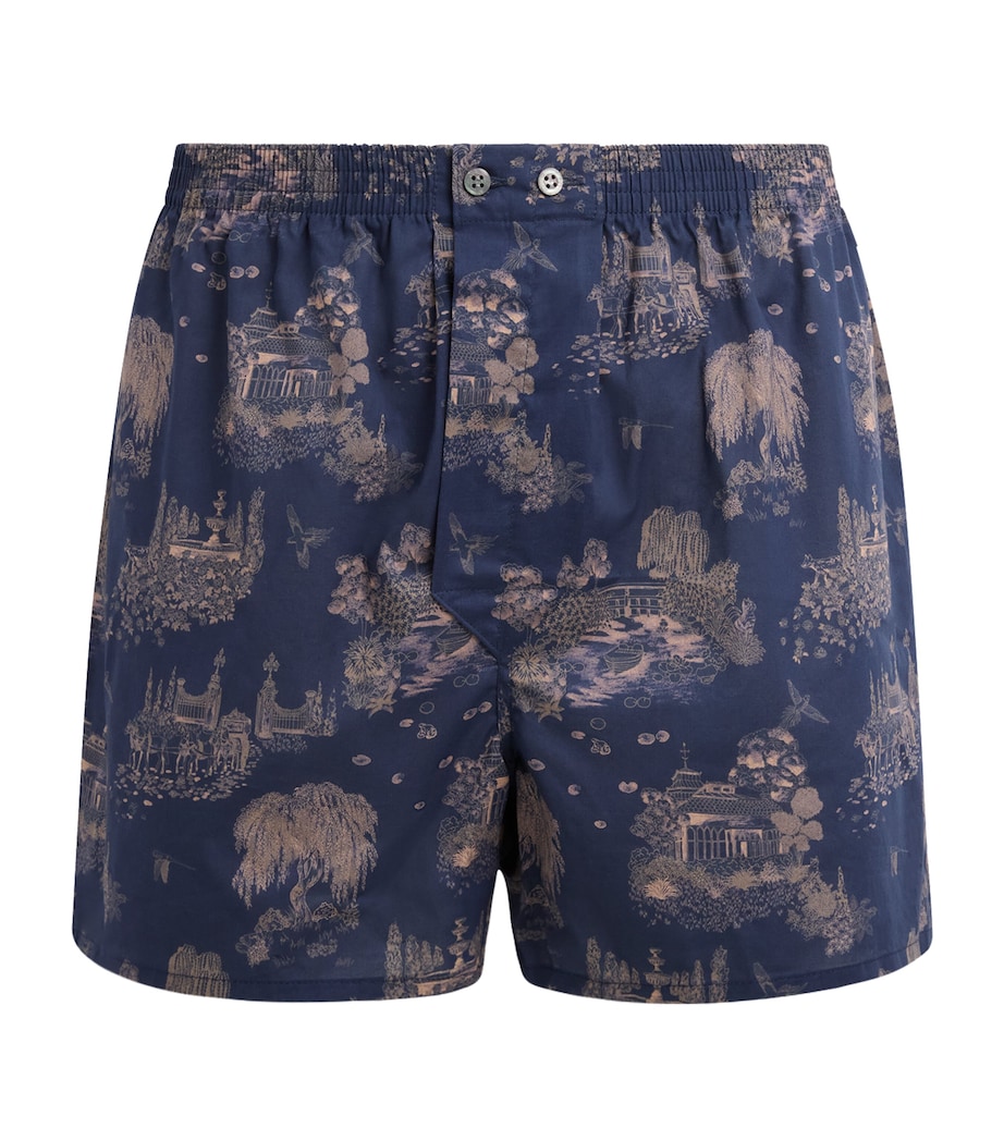 Derek Rose Mens Cotton Boxer Shorts Nav Image 1