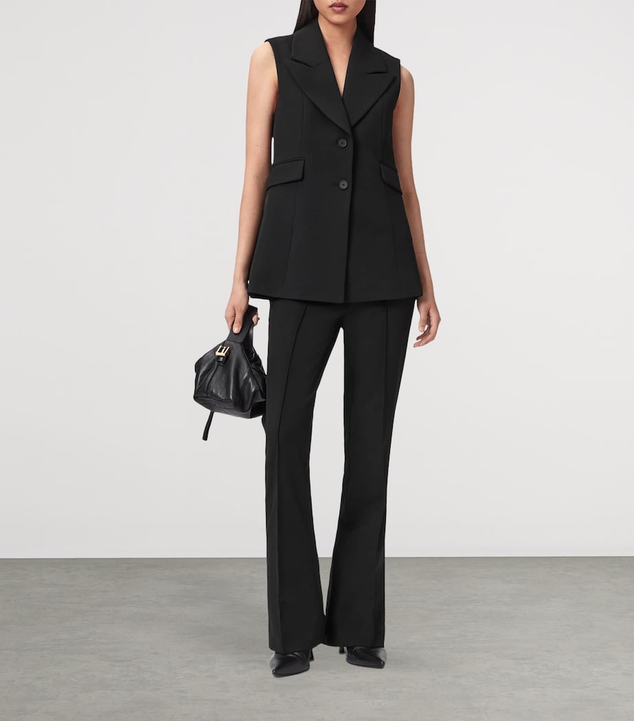 AllSaints Womens Astra Flared Trousers Black Image 6