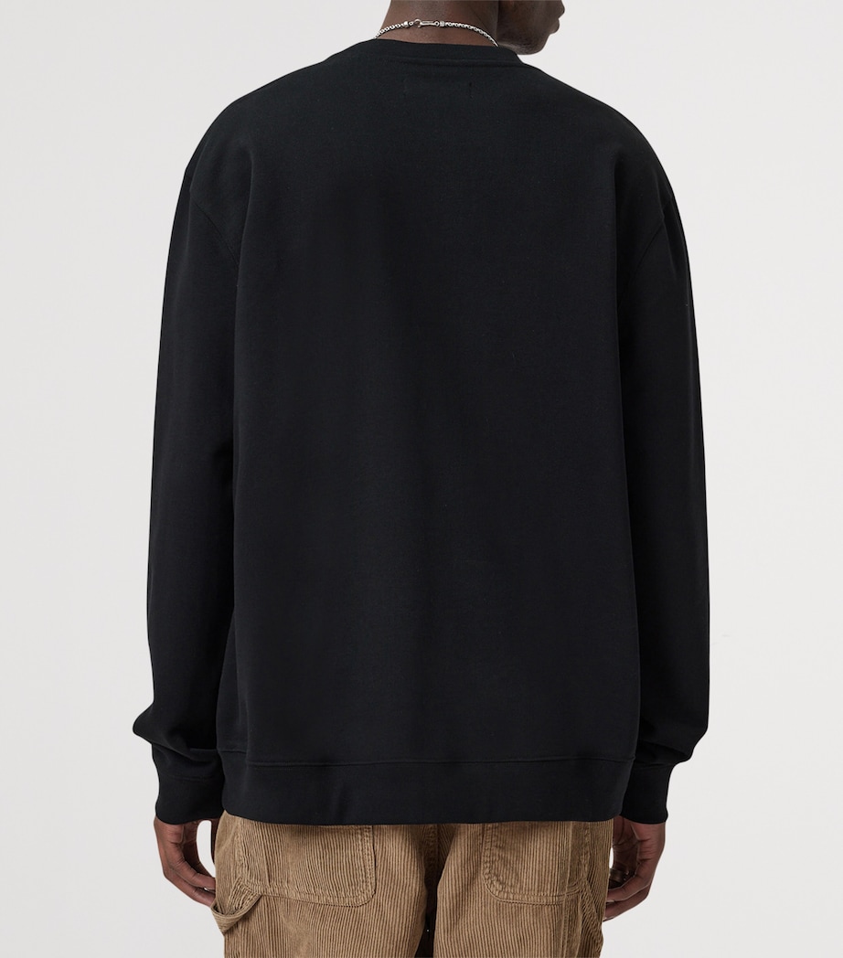 Organic Cotton Waved Sweatshirt JET BLACK Image 3