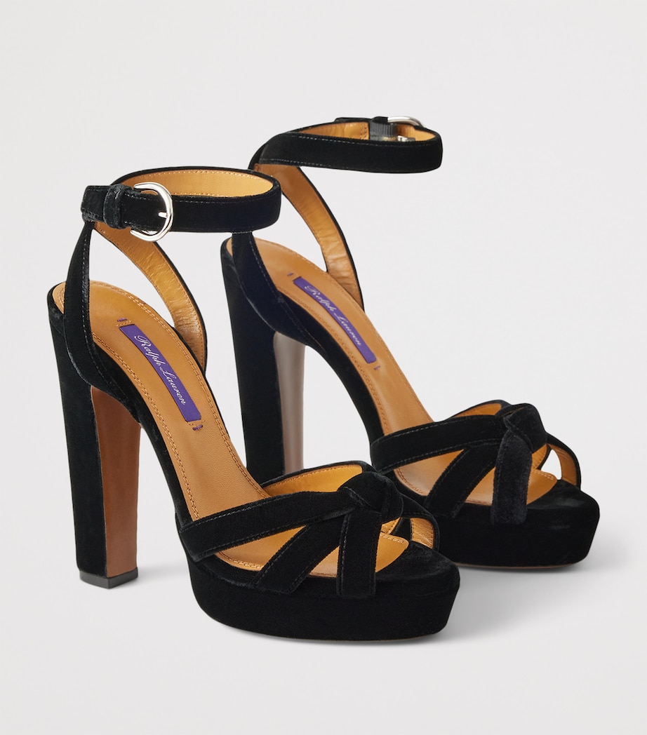 Velvet Arding Platform Sandals 125 BLACK Image 2