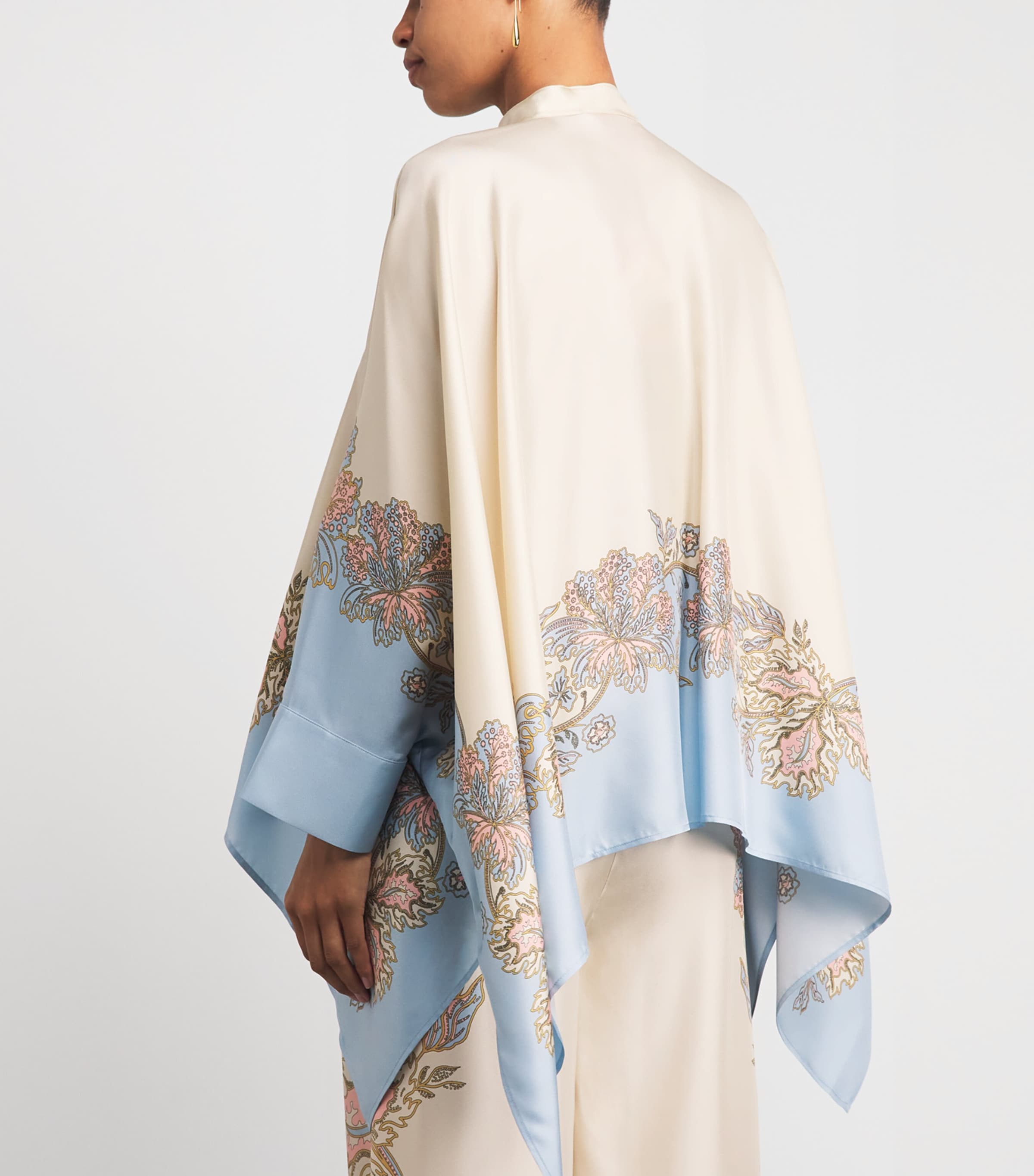 La Doublej Womens Silk Printed Foulard Blouse Swathe Placée Image 5