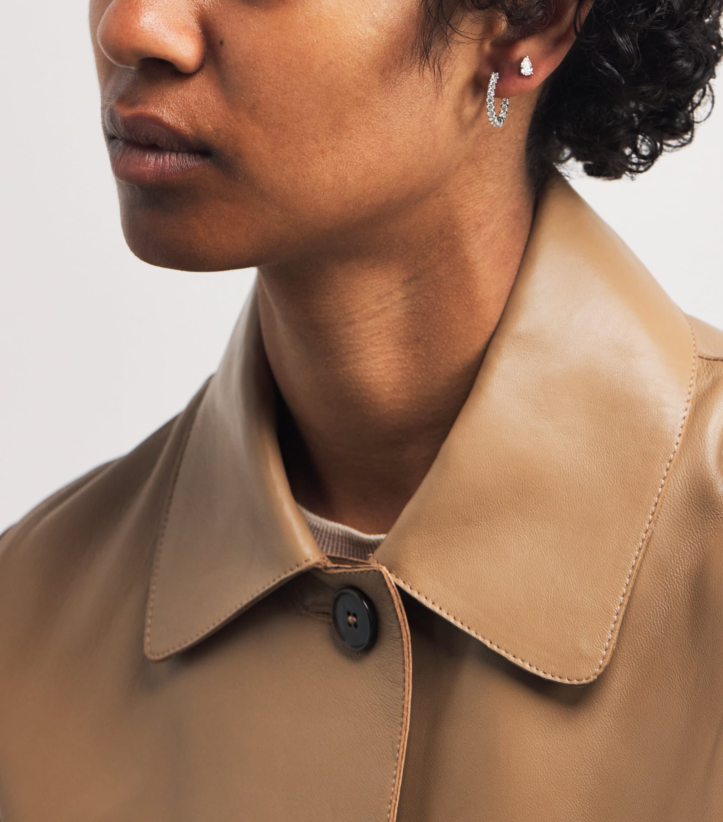 White Gold and Diamond Pear Stud Earrings (0.50ctw) WHITE GOLD Image 4