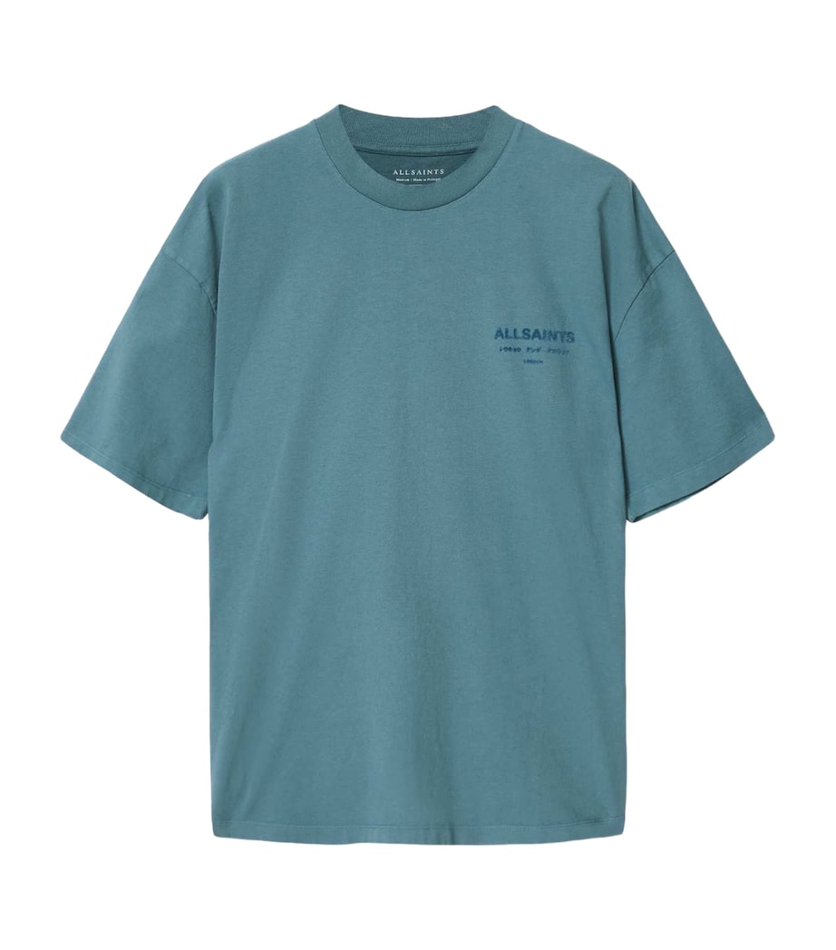 AllSaints Mens Organic Cotton Xander T-Shirt Lunar Blue Image 1