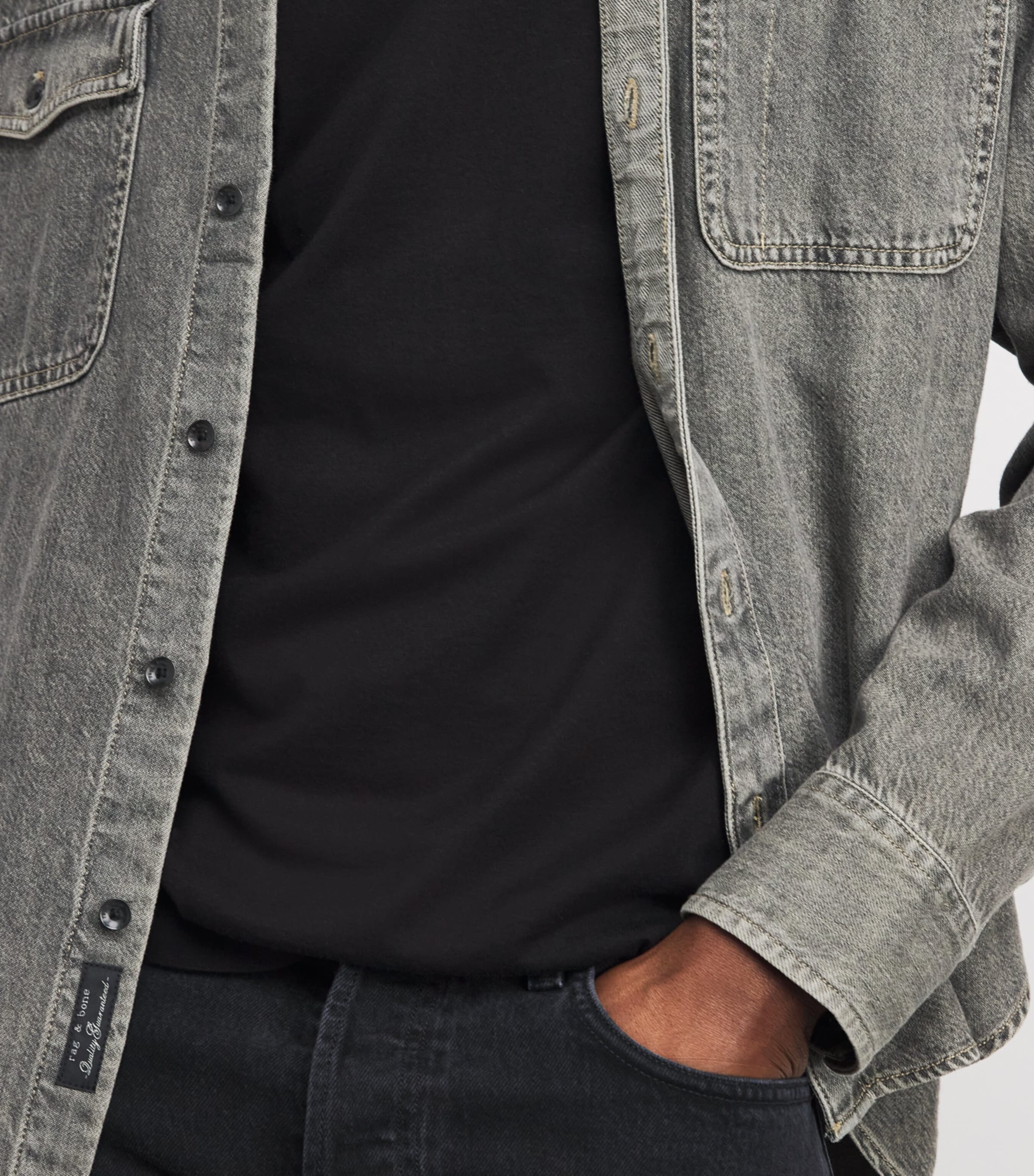 Pima Cotton Sorden T-Shirt BLACK W1086 Image 6