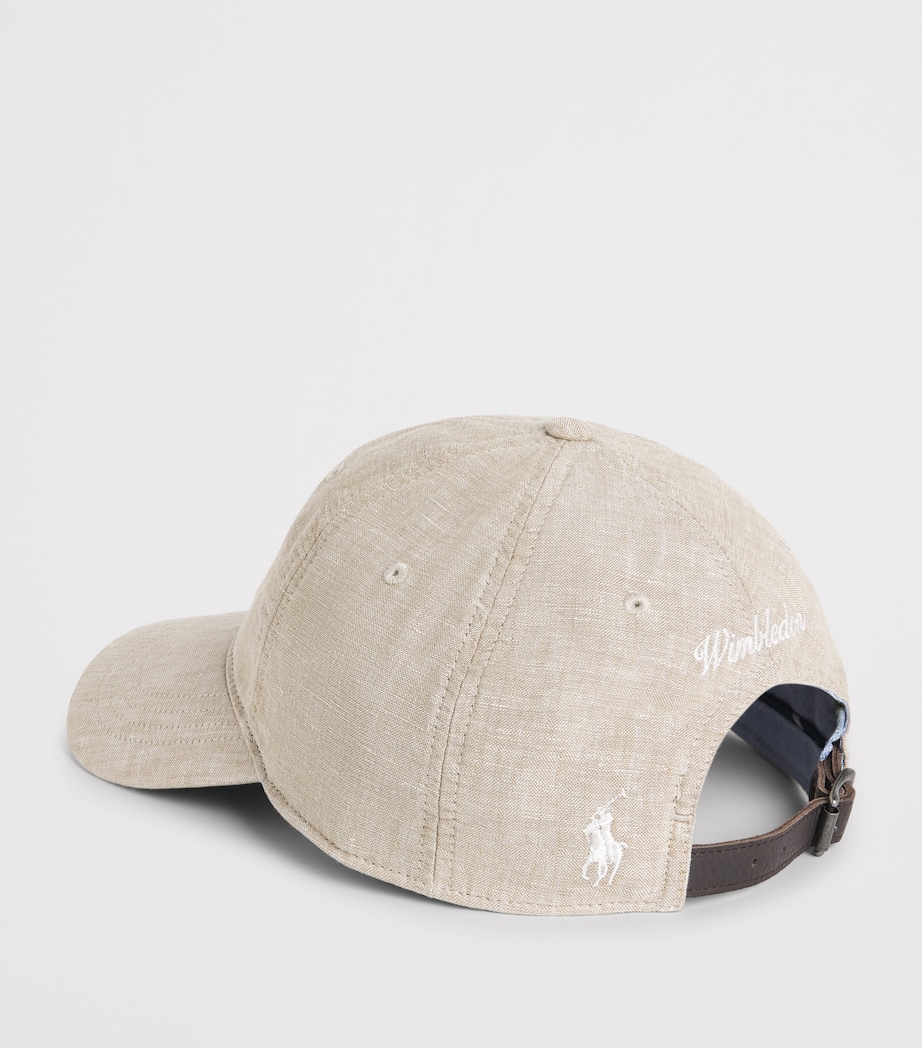 Polo Ralph Lauren x Wimbledon Linen Logo Cap Clssc Khki Wht Image 3