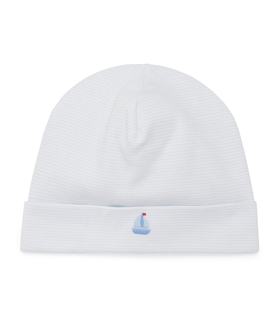 Kissy Kissy Pima Cotton Stripe Hat Blue Image 1