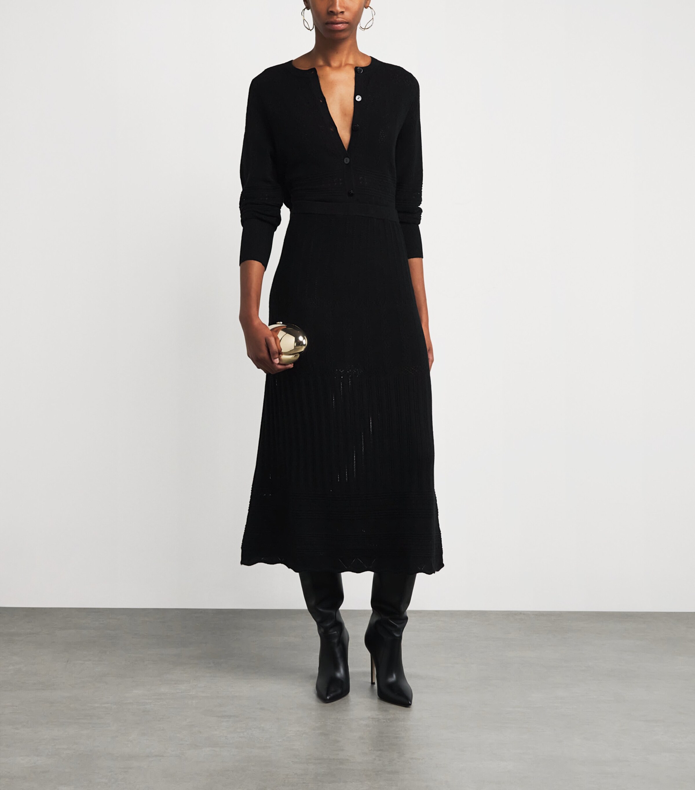 Wool-Cashmere Trio Cardigan 1001 NOIR Image 2