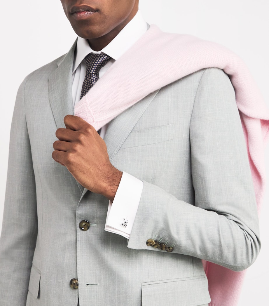 Rhodium-Plated Balloon Monkey Cufflinks SILVER Image 2