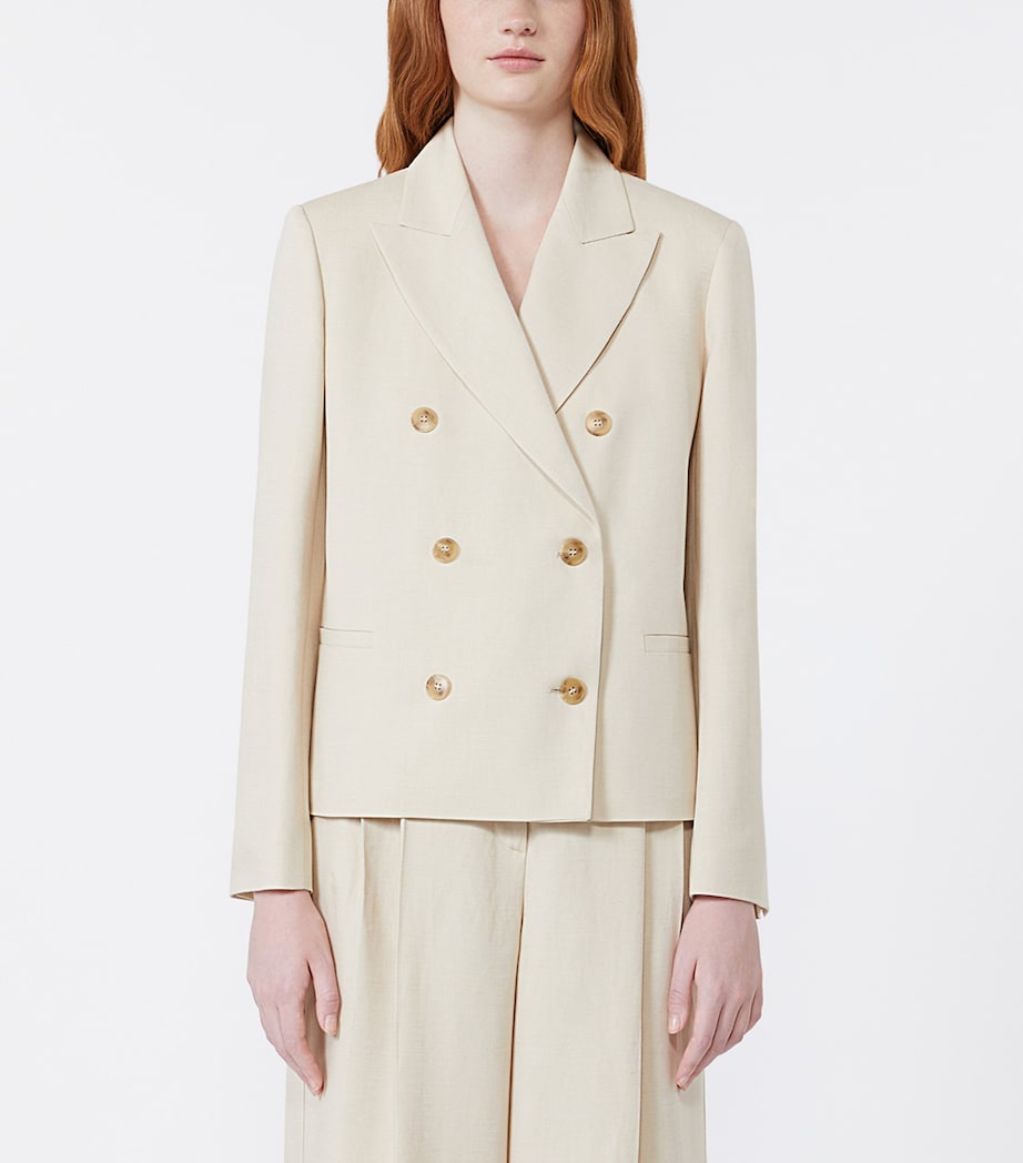 Weekend Max Mara Womens Double-Breasted Blazer Beige Image 3