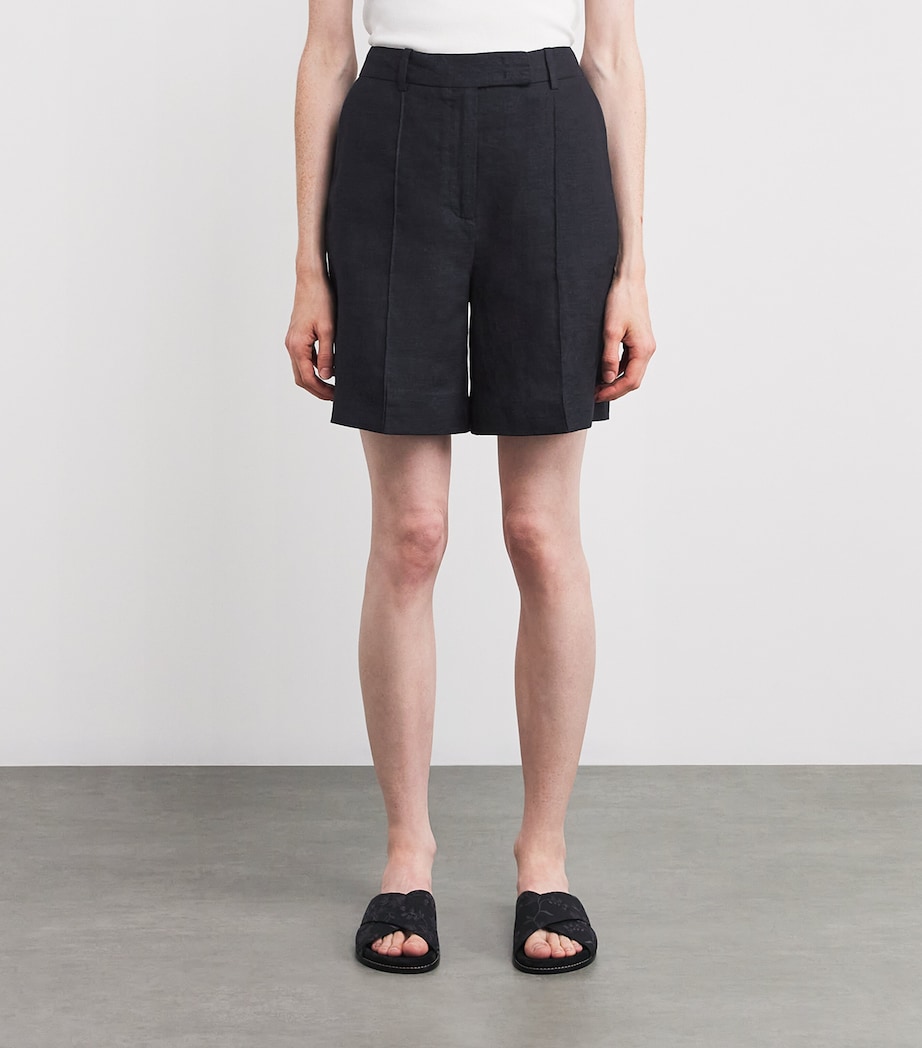 x Harrods Linen Bermuda Shorts NERO Image 3