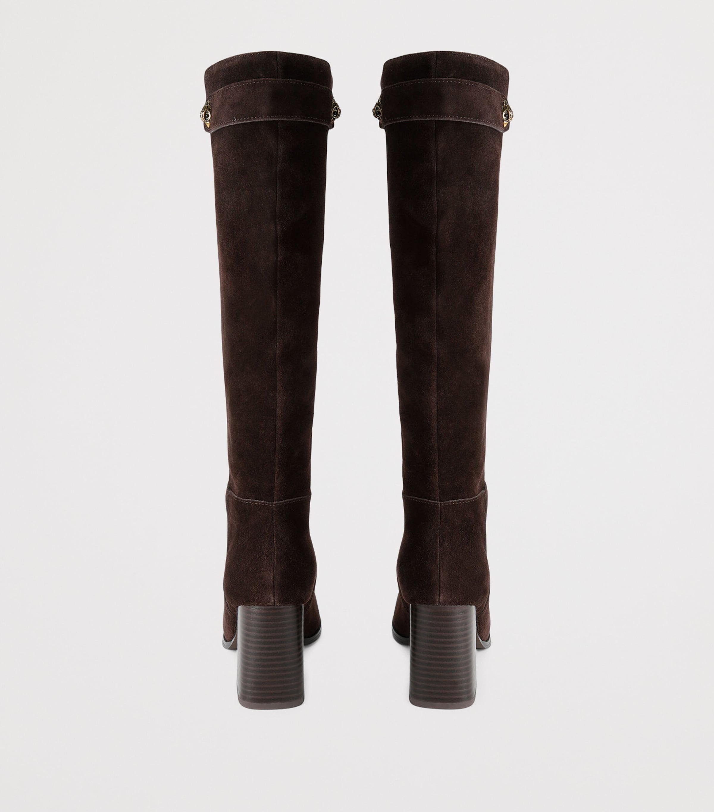 Kurt Geiger London Suede Windsor Knee-High Boots Dark Brown Image 3