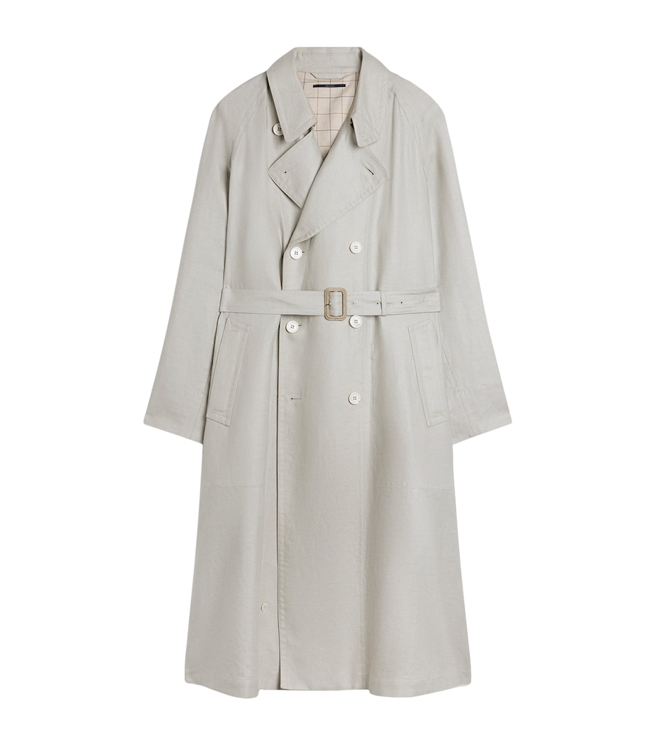 Dunhill Mens Linen Archive Trench Coat Grey Image 1