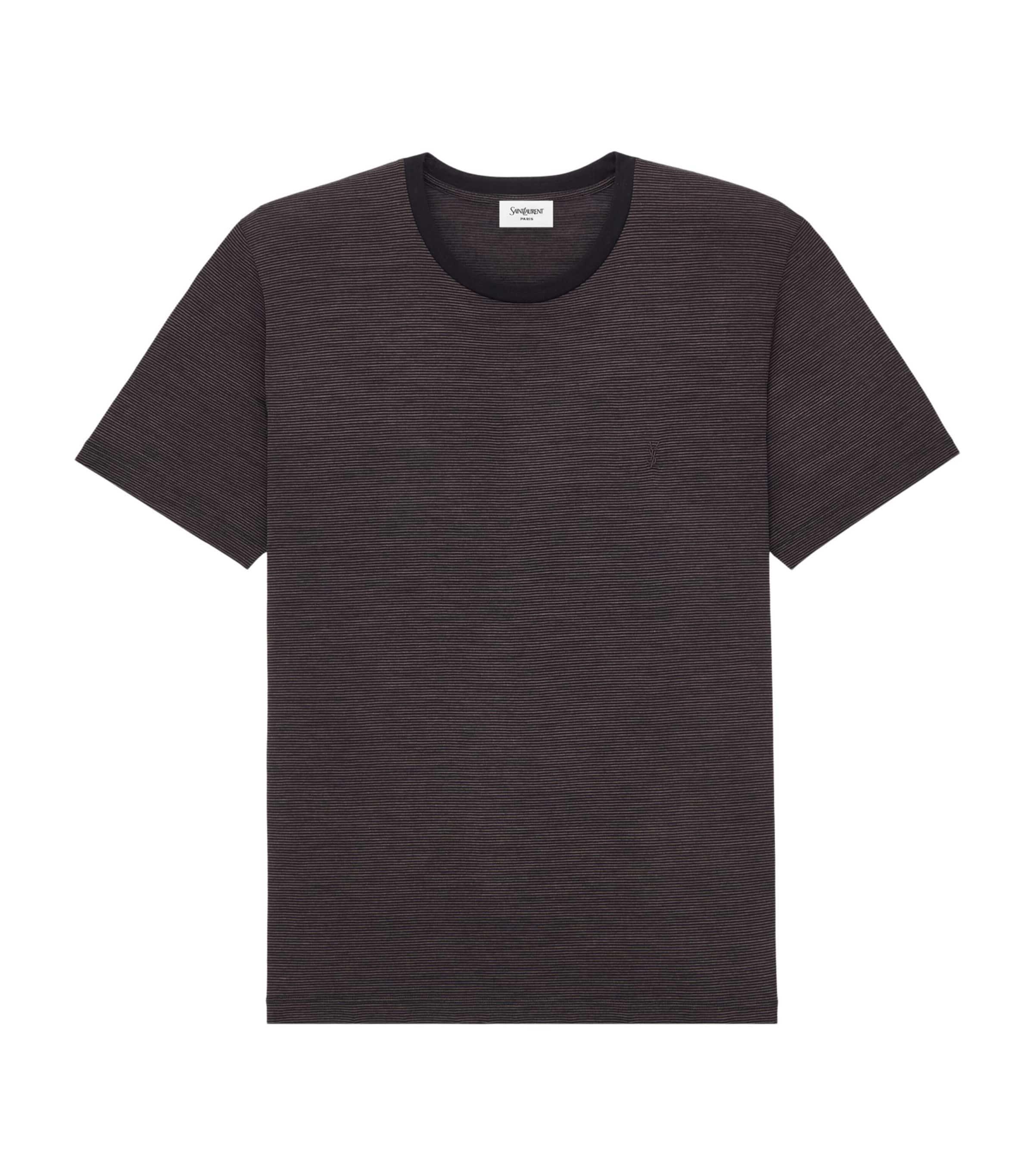 Saint Laurent Mens Wool Stripe Cassandre T-Shirt Image 1