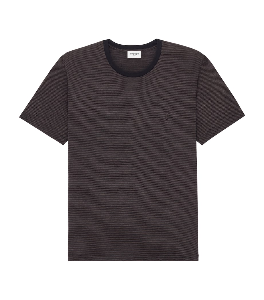 Saint Laurent Mens Wool Stripe Cassandre T-Shirt Image 1