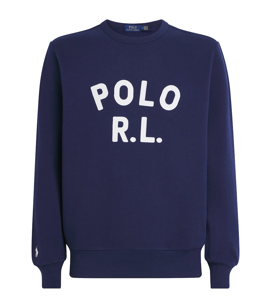 Polo Ralph Lauren Mens Cotton-Blend Logo Sweatshirt Newport Navy Image 1