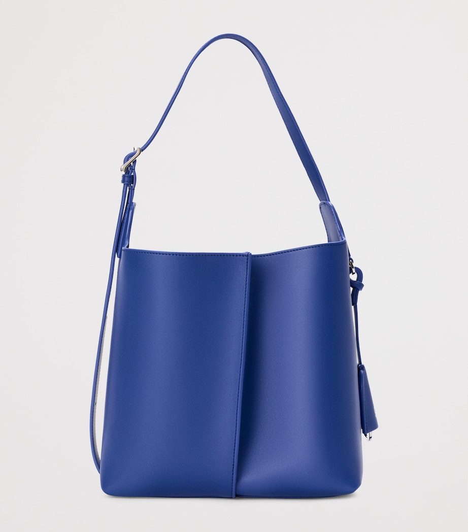 LOEWE Womens Medium Leather Bilbao Bucket Bag Stellar Blue Image 5
