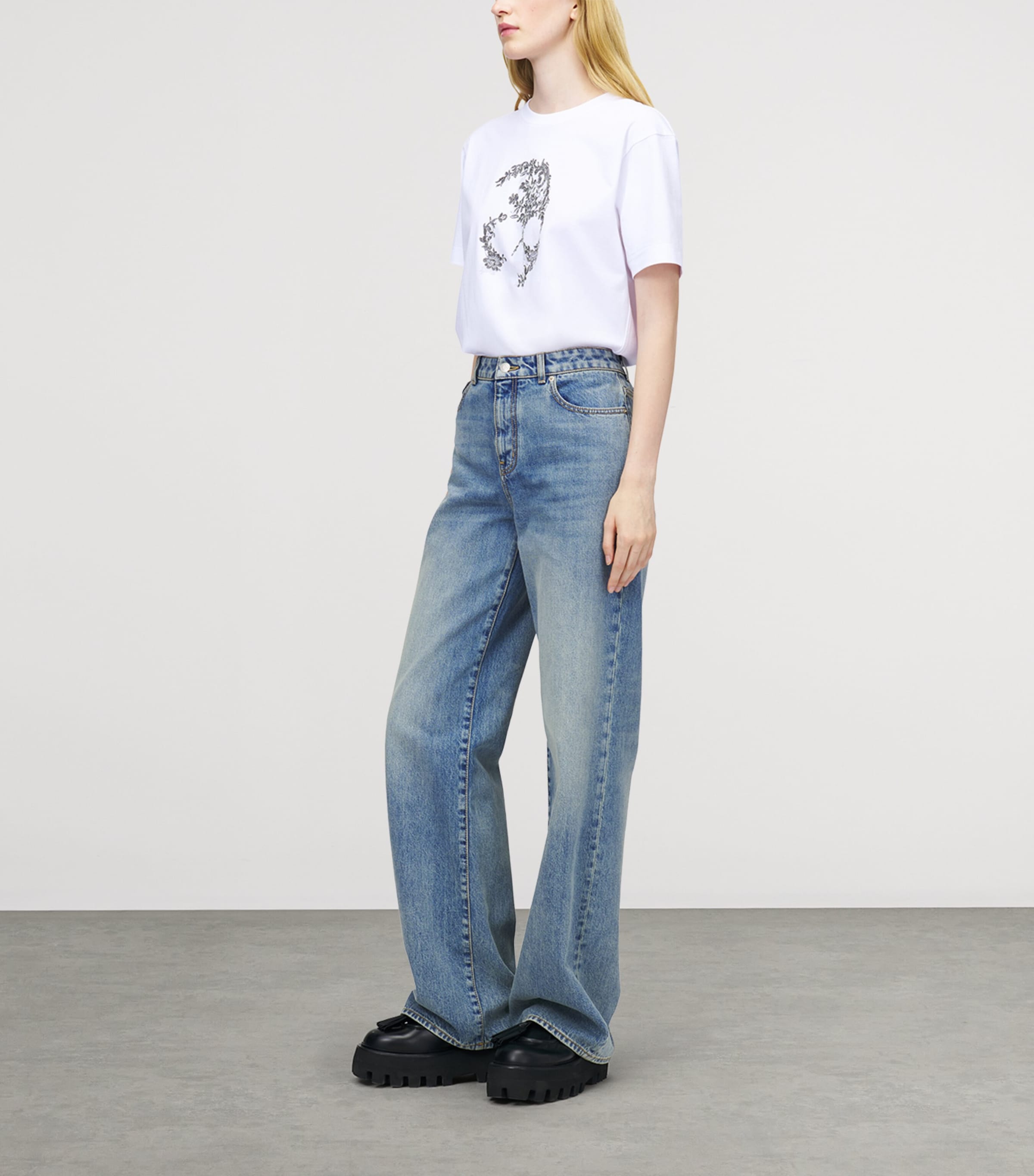 Mid-Rise Wide-Leg Jeans 4383 Image 3