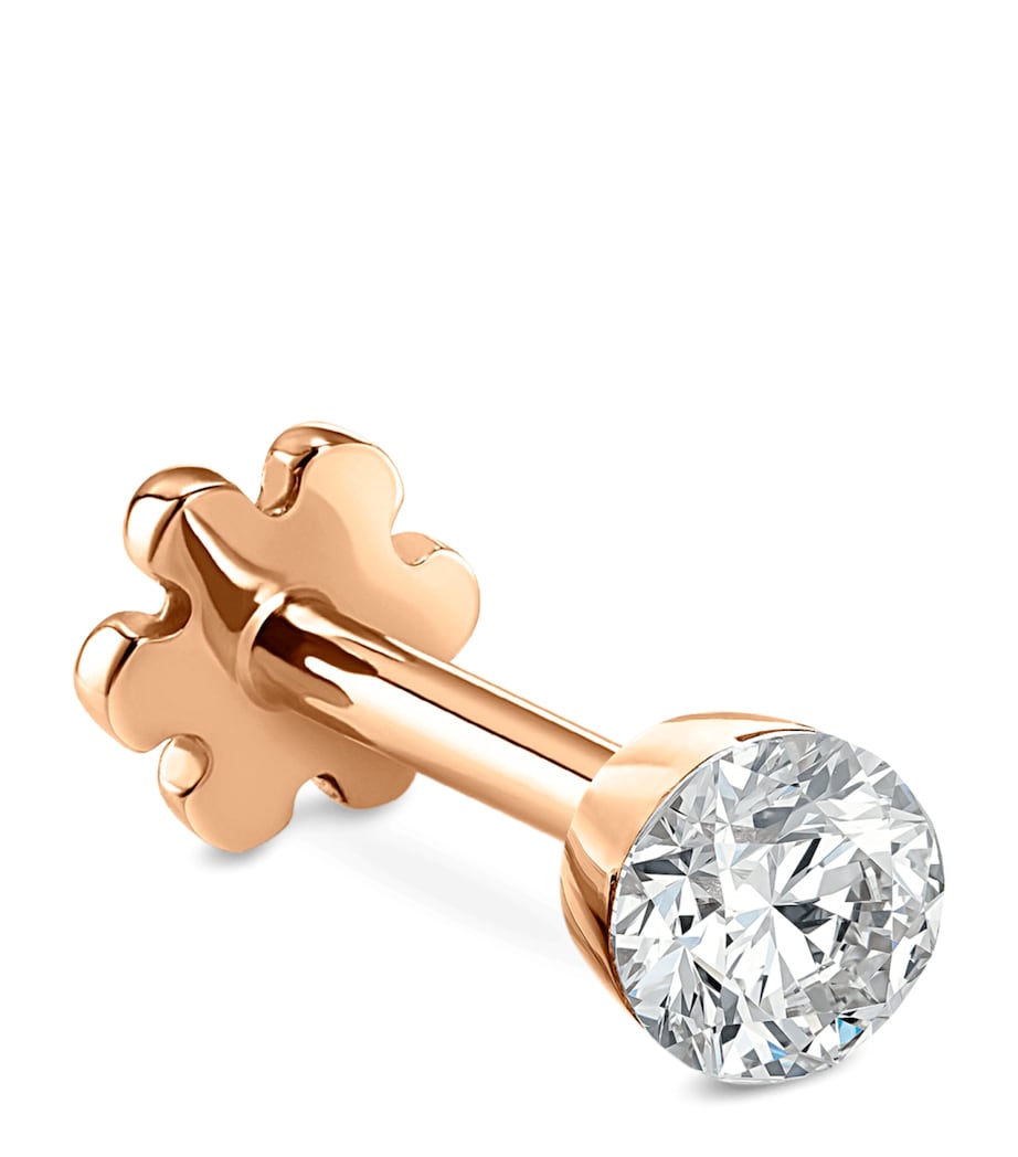Rose Gold Invisible Set Diamond Threaded Stud Earring (2.5mm) ROSE GOLD Image 1