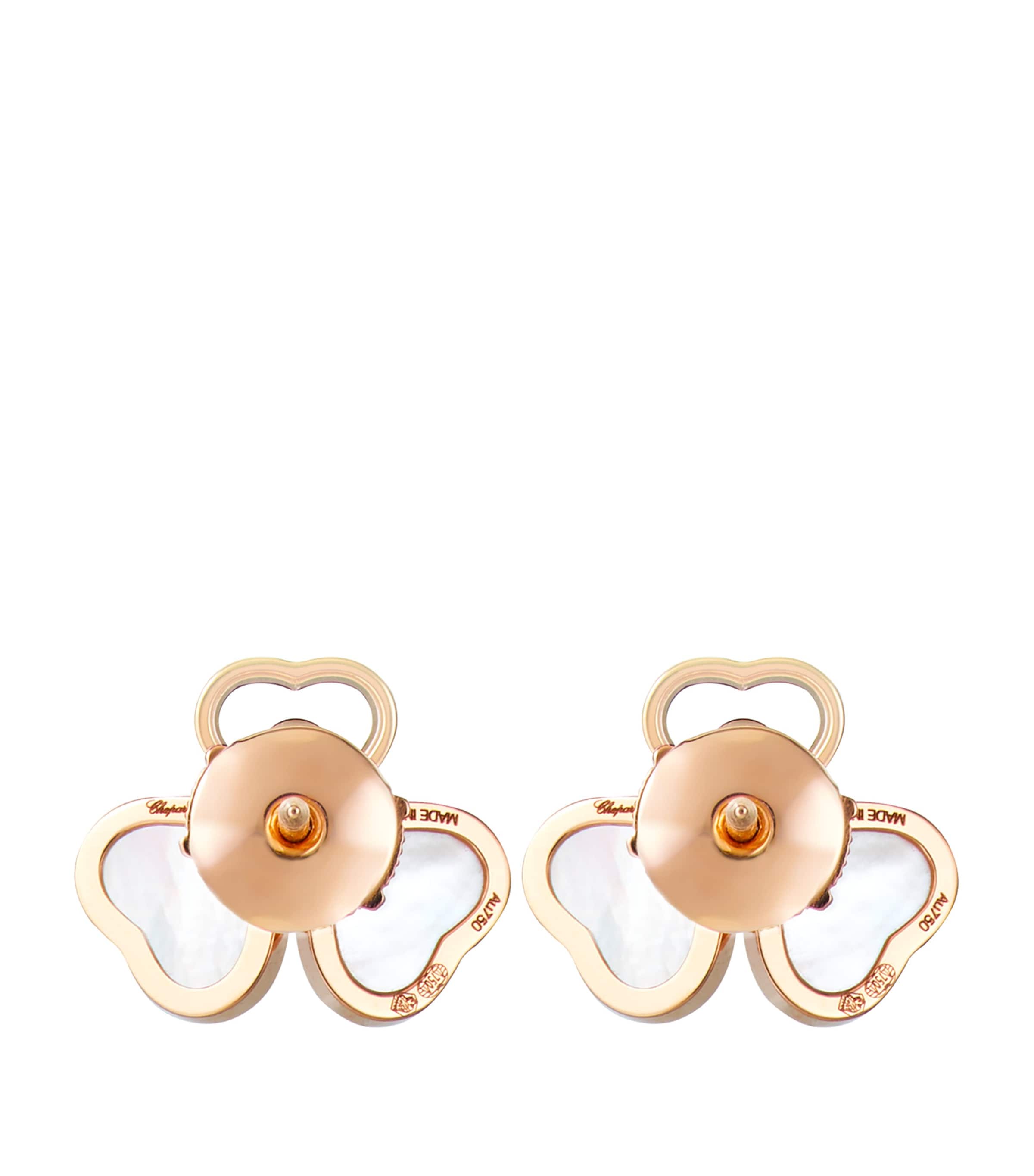 Rose Gold and Diamond Happy Hearts Wings Earrings 18K ROSE GOLD Image 2