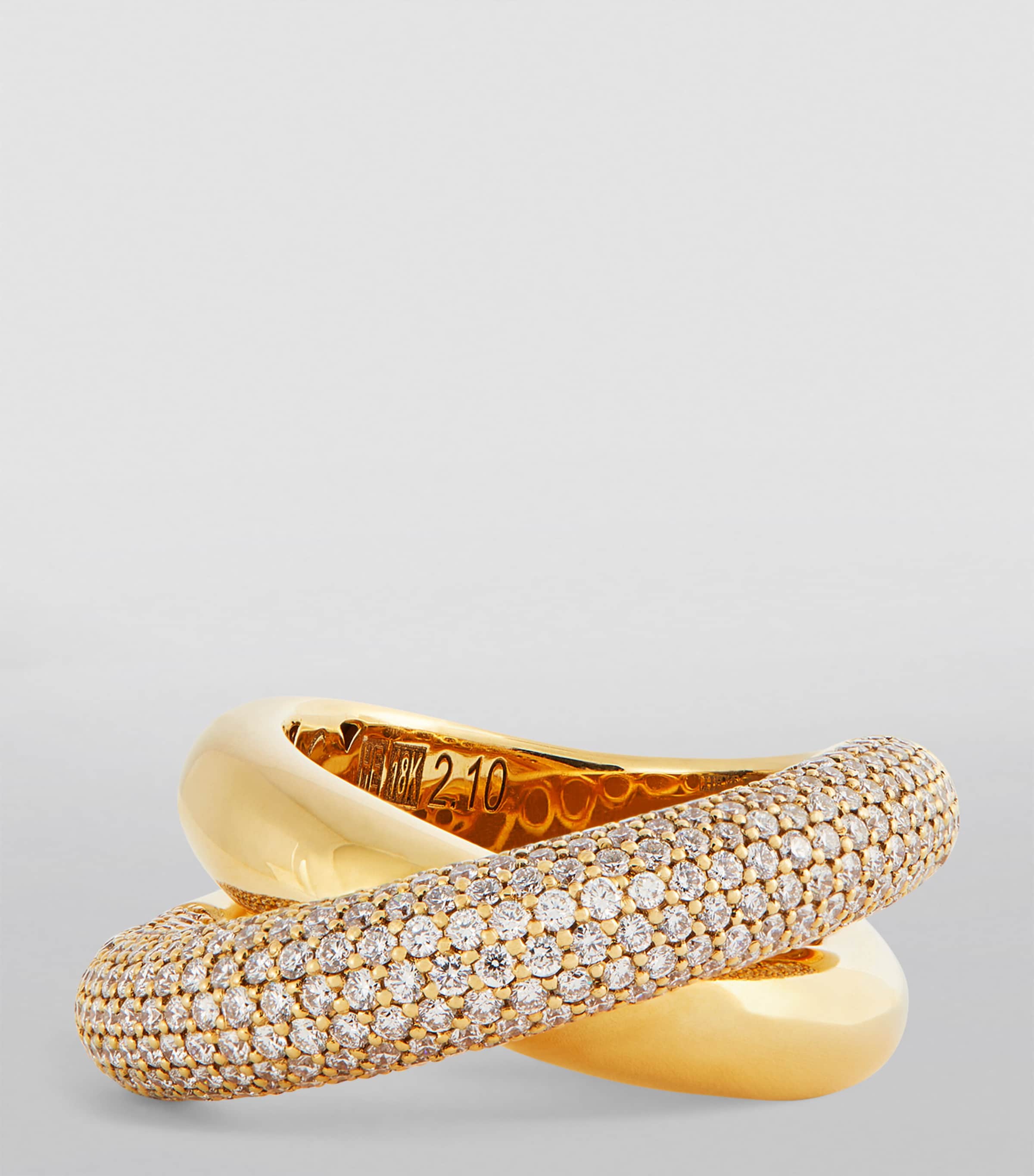 Yellow Gold and Diamond Loop Ring (Size 56) YELLOW GOLD Image 4