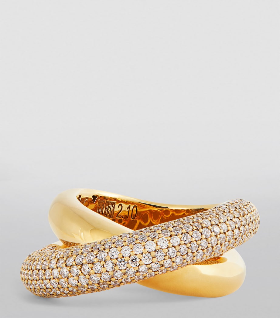 Yellow Gold and Diamond Loop Ring (Size 56) YELLOW GOLD Image 4