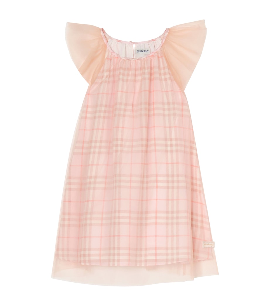 Burberry Kids Silk Check Dress (4-12 Years) Quartz Rose Ip Check Image 1