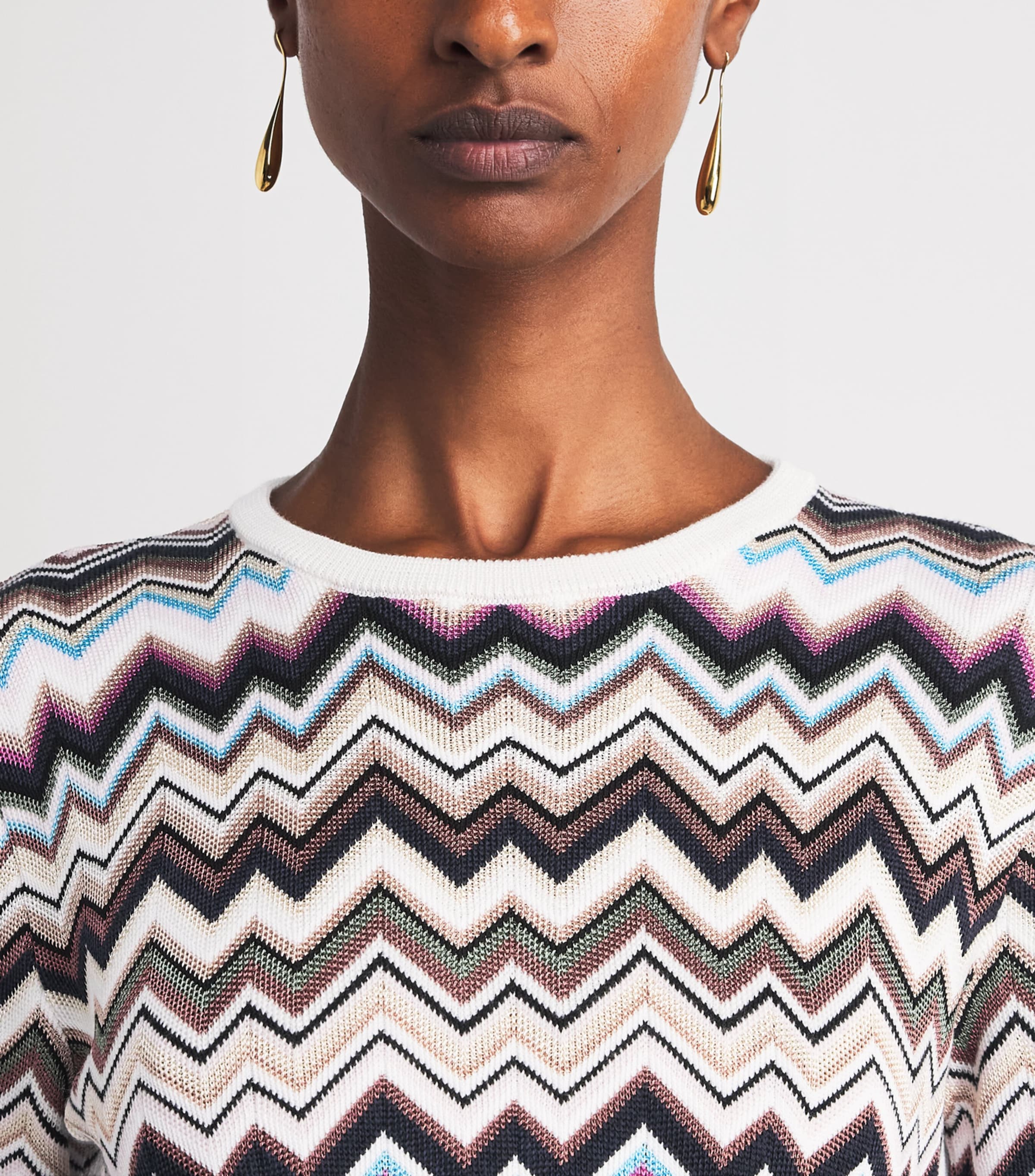 Missoni Womens Chevron Knit Midi Dress Smsplmtcl Bl,fsa,ntl Image 3