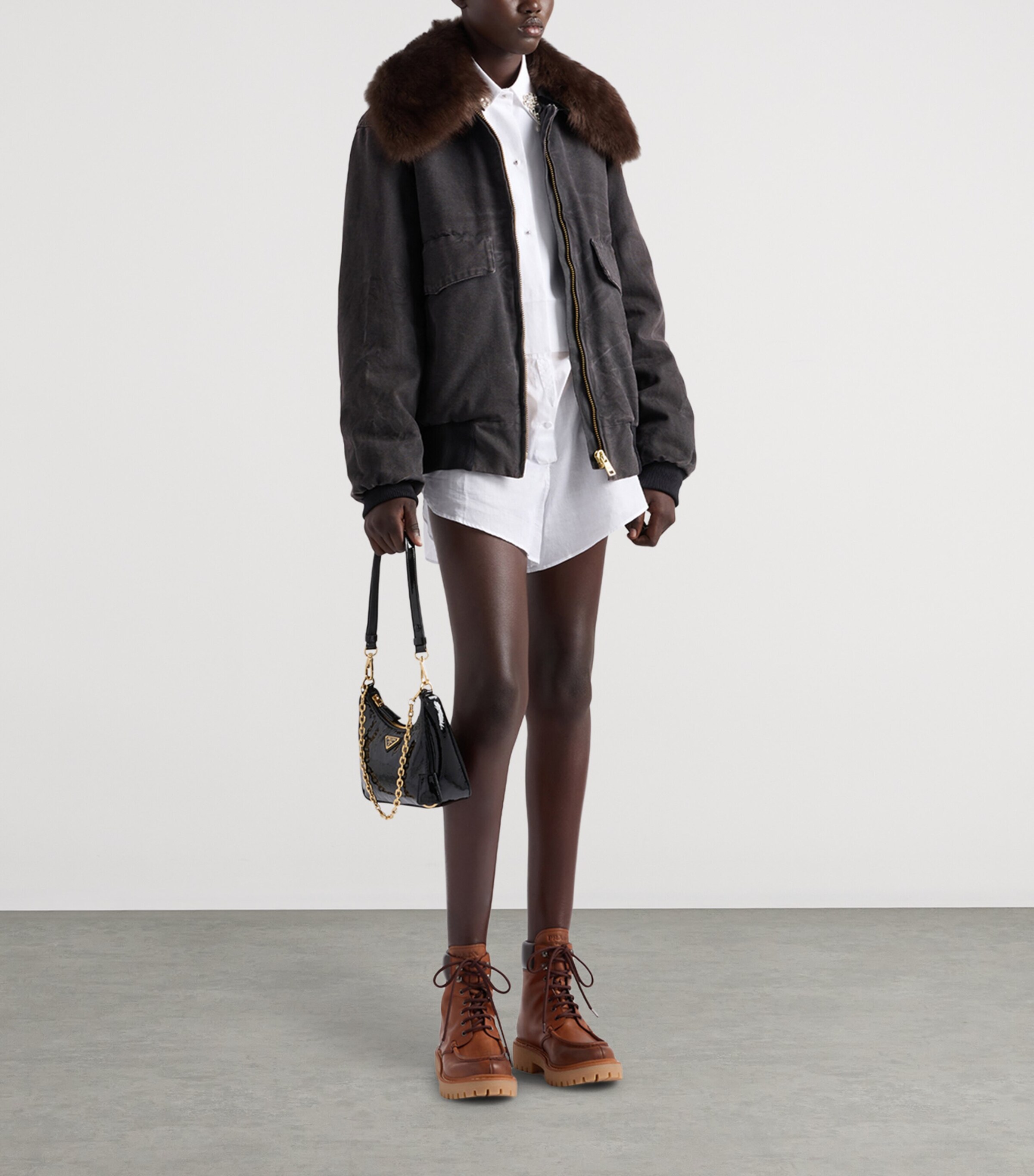 Fur-Collar Blouson Jacket F0002 Image 2