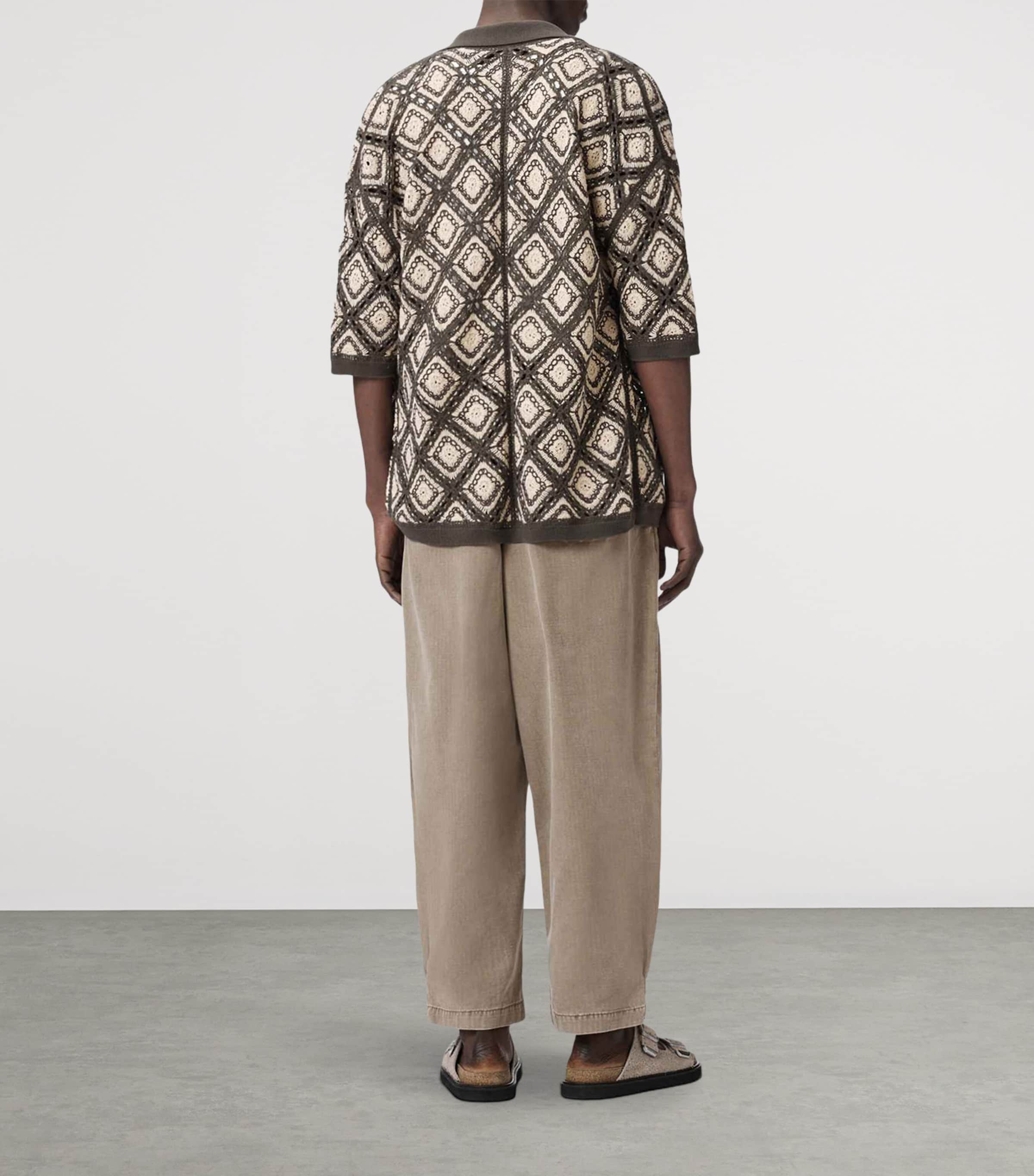AllSaints Mens Organic Cotton Becco Trousers Stone Brown Image 6