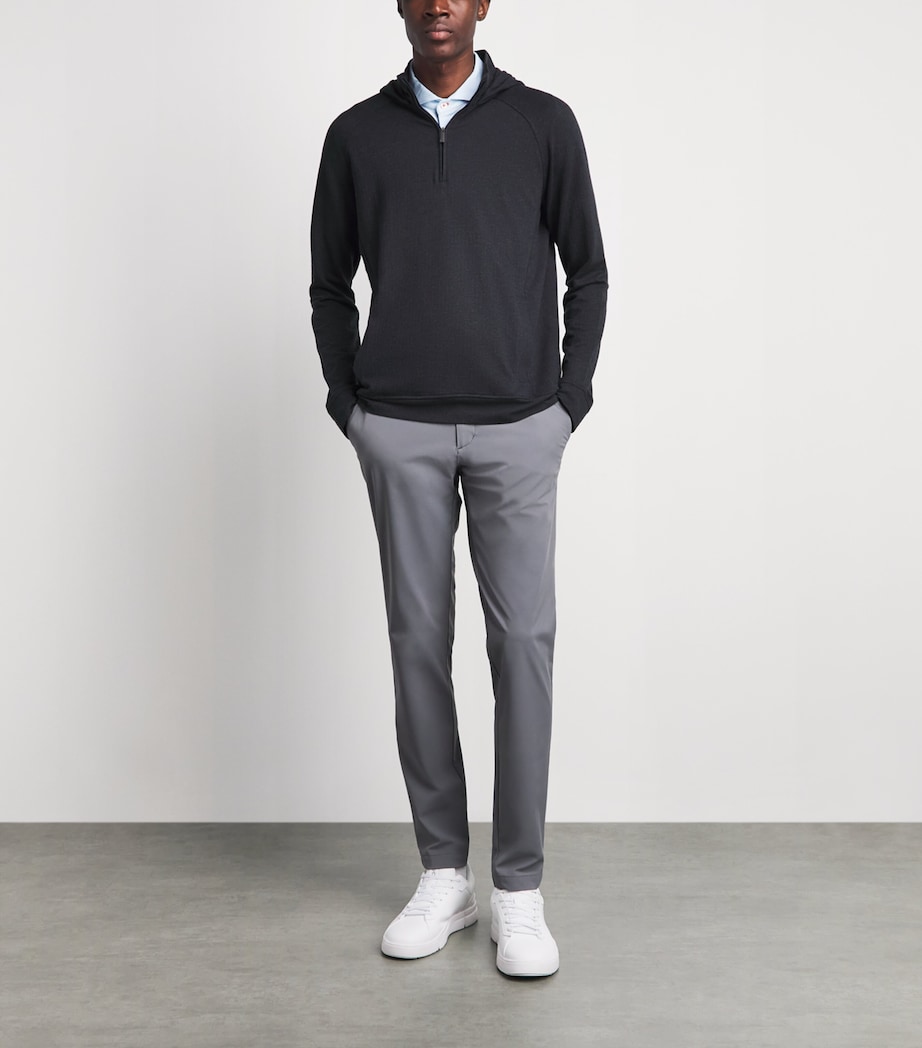 KJUS Mens Inverness Quarter-Zip Hoodie Atlanta Blu/drk Dusk Image 2