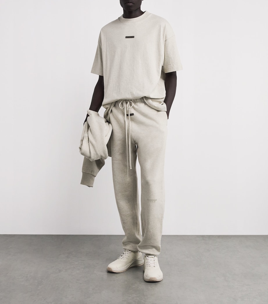 Cotton-Blend Logo Sweatpants HEATHER STONE Image 2