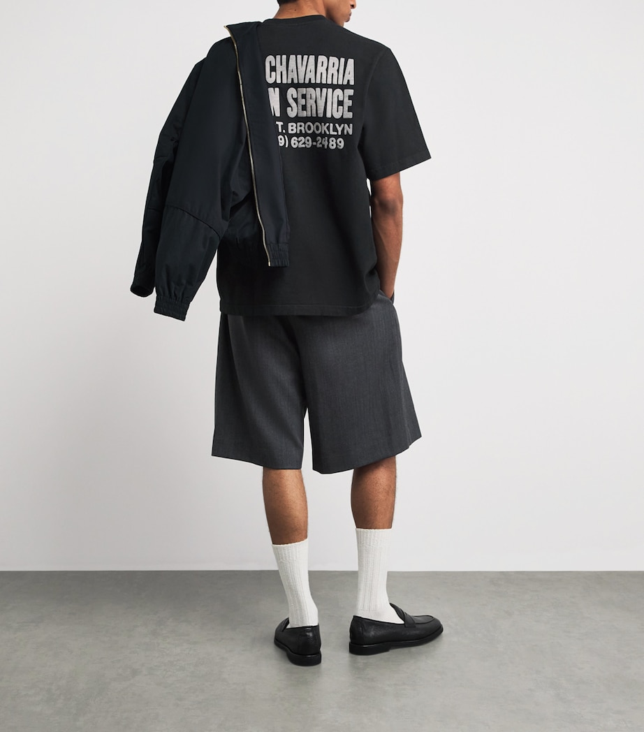 Willy Chavarria Mens Cotton Fashion Services T-Shirt Black Image 2